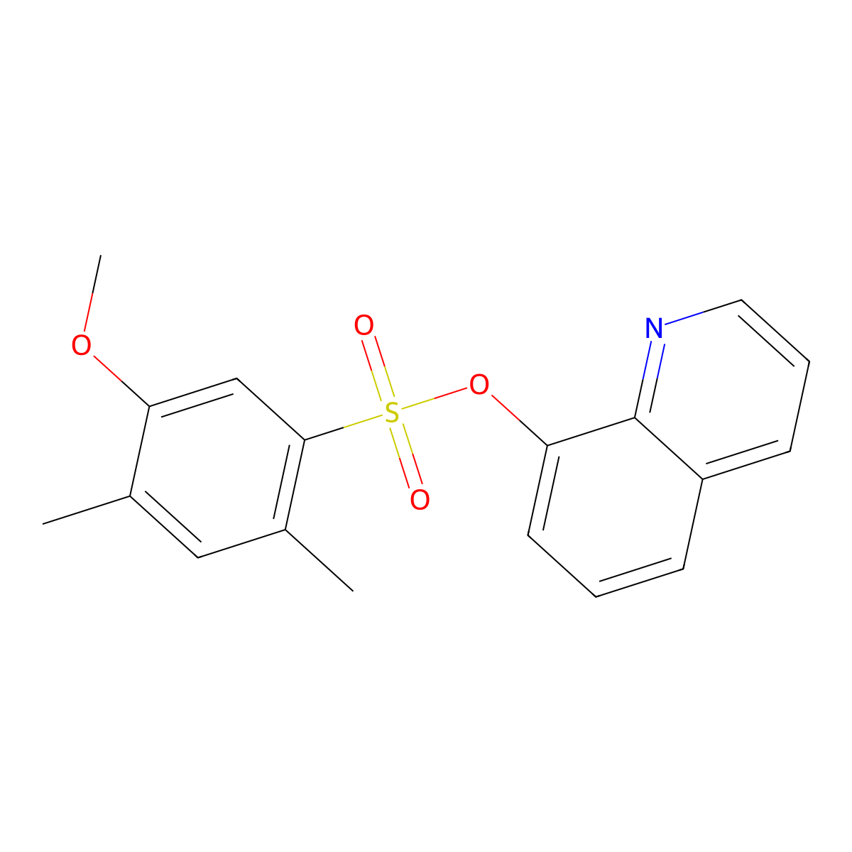 Quinolin-8-yl 5-methoxy-2,4-dimethylbenzene-1-sulfonate molecular structure, CAS 3054607-41-6
