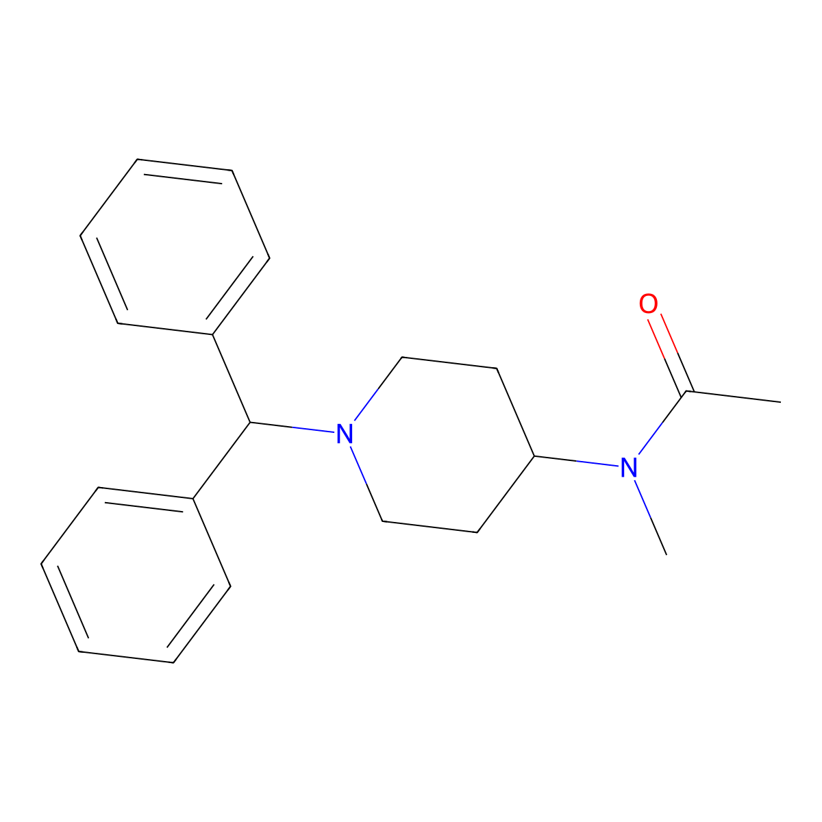 N-[1-(diphenylmethyl)piperidin-4-yl]-N-methylacetamide molecular structure, CAS 3054607-45-0
