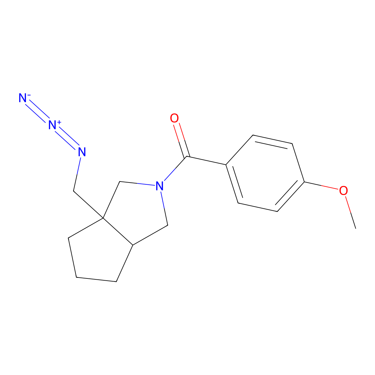 3a-(Azidomethyl)-2-(4-methoxybenzoyl)-octahydrocyclopenta[c]pyrrole molecular structure, CAS 3054607-54-1
