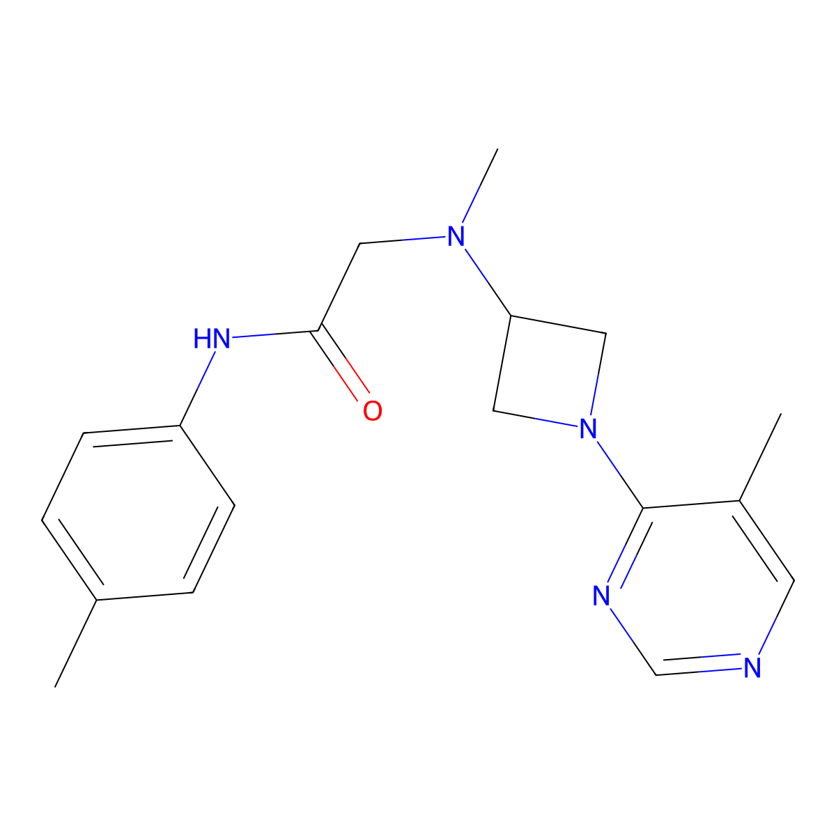 2-{methyl[1-(5-methylpyrimidin-4-yl)azetidin-3-yl]amino}-N-(4-methylphenyl)acetamide molecular structure, CAS 3054607-57-4