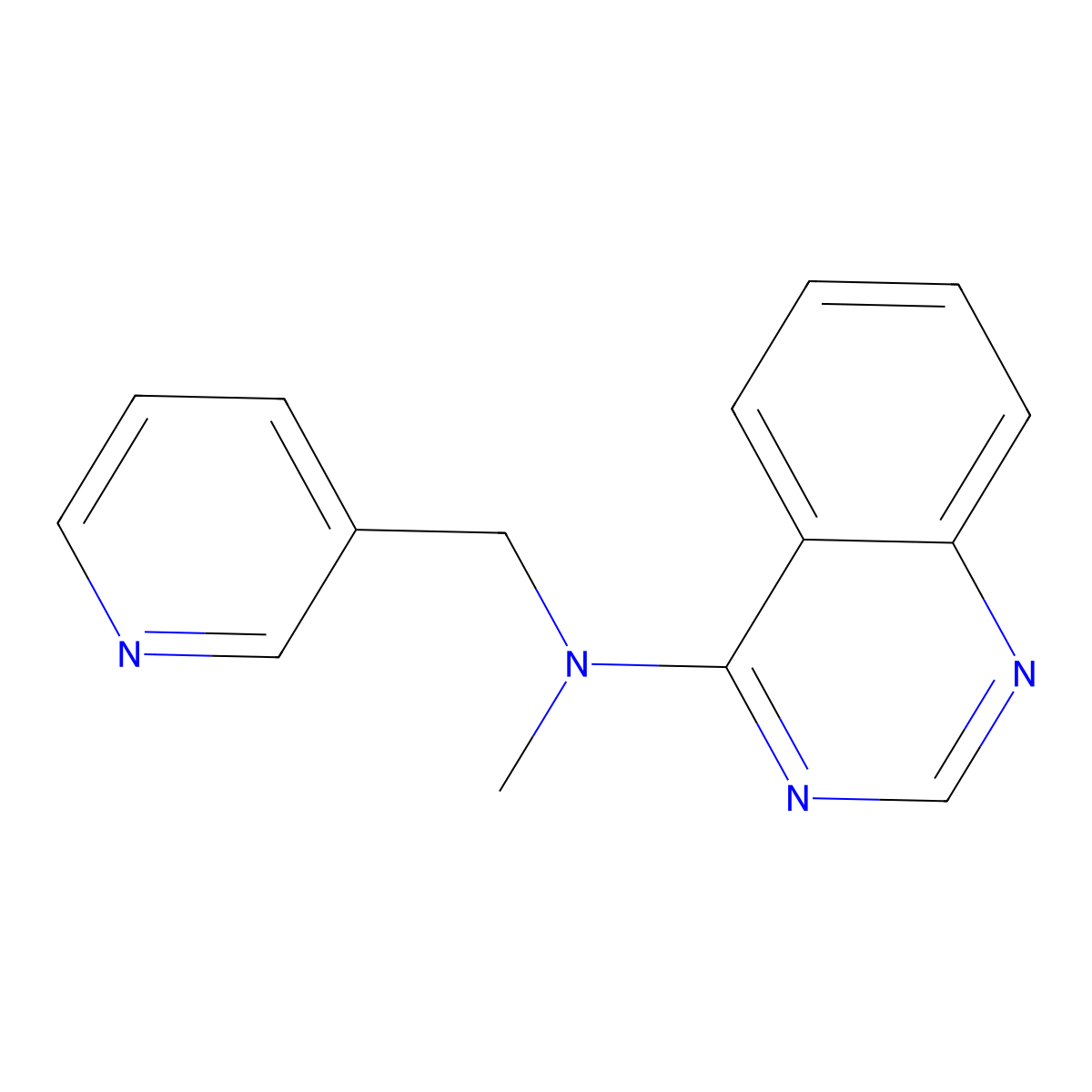 N-methyl-N-[(pyridin-3-yl)methyl]quinazolin-4-amine molecular structure, CAS 3054607-59-6