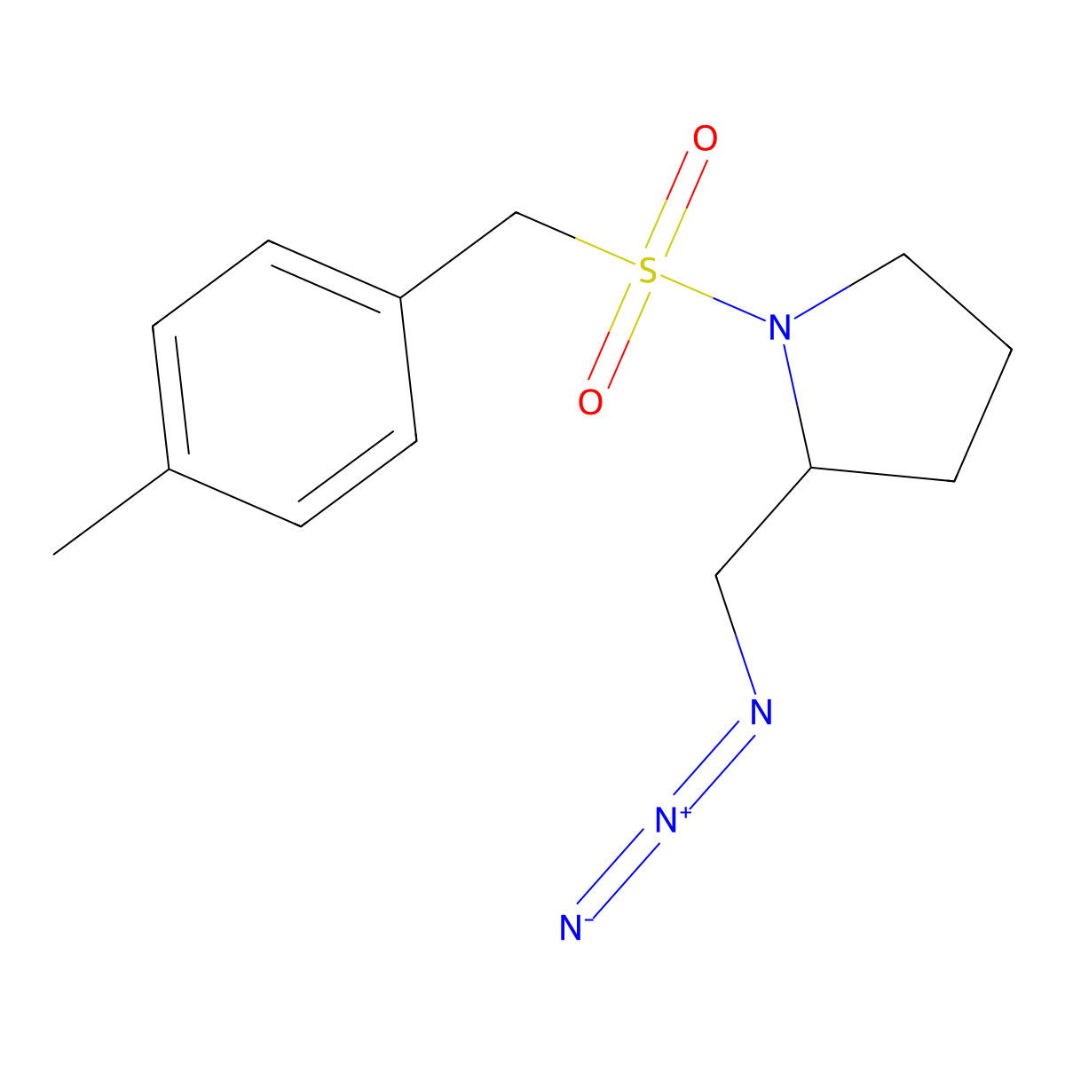 2-(Azidomethyl)-1-[(4-methylphenyl)methanesulfonyl]pyrrolidine molecular structure, CAS 3054607-65-4