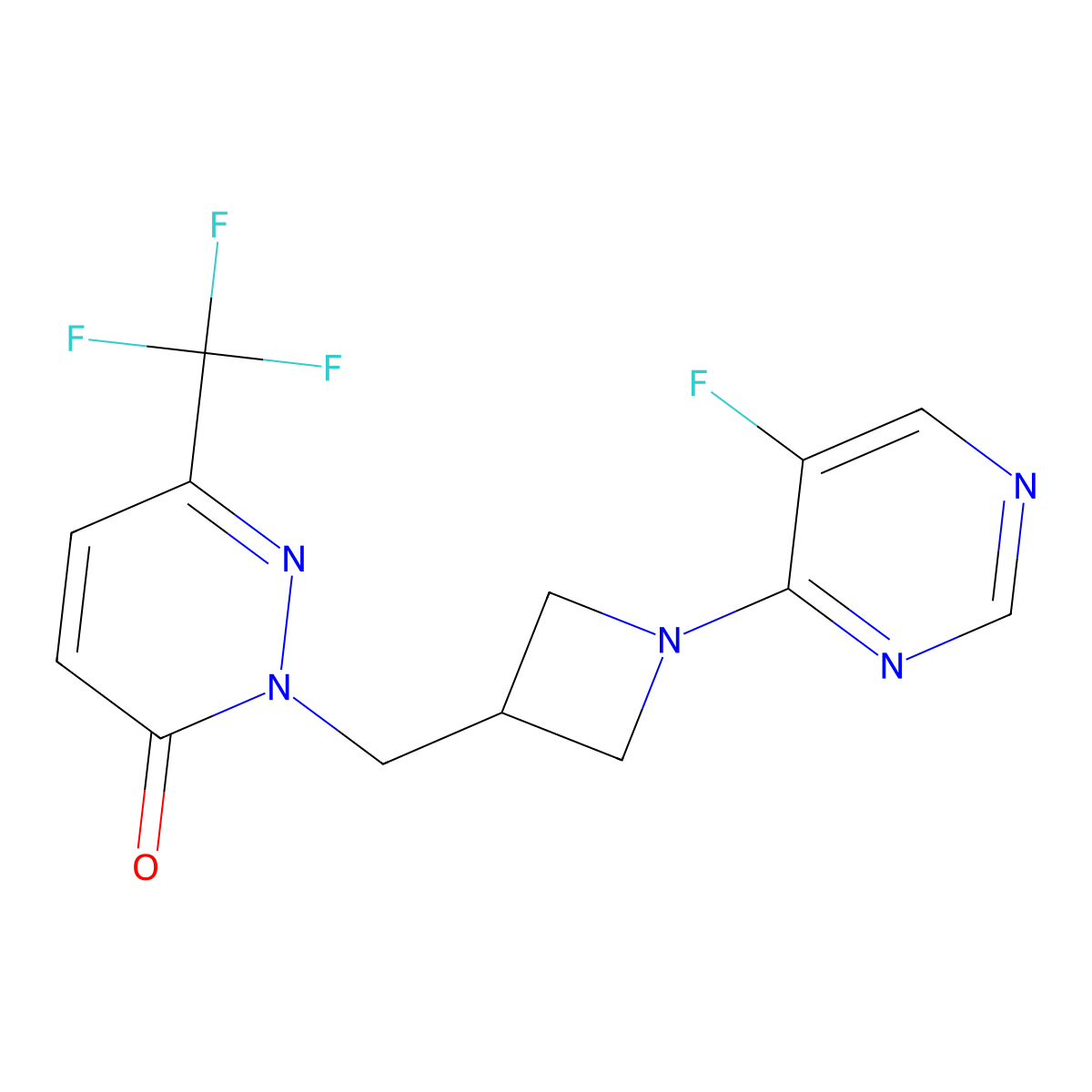 2-{[1-(5-Fluoropyrimidin-4-yl)azetidin-3-yl]methyl}-6-(trifluoromethyl)-2,3-dihydropyridazin-3-one molecular structure, CAS 3054607-74-5