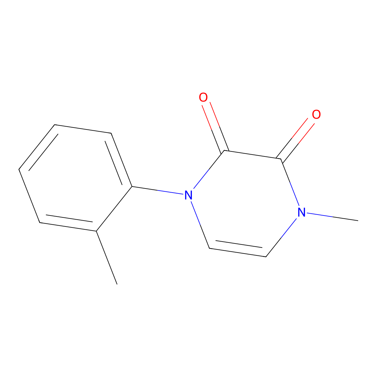 1-Methyl-4-(2-methylphenyl)-1,2,3,4-tetrahydropyrazine-2,3-dione molecular structure, CAS 3054607-87-0