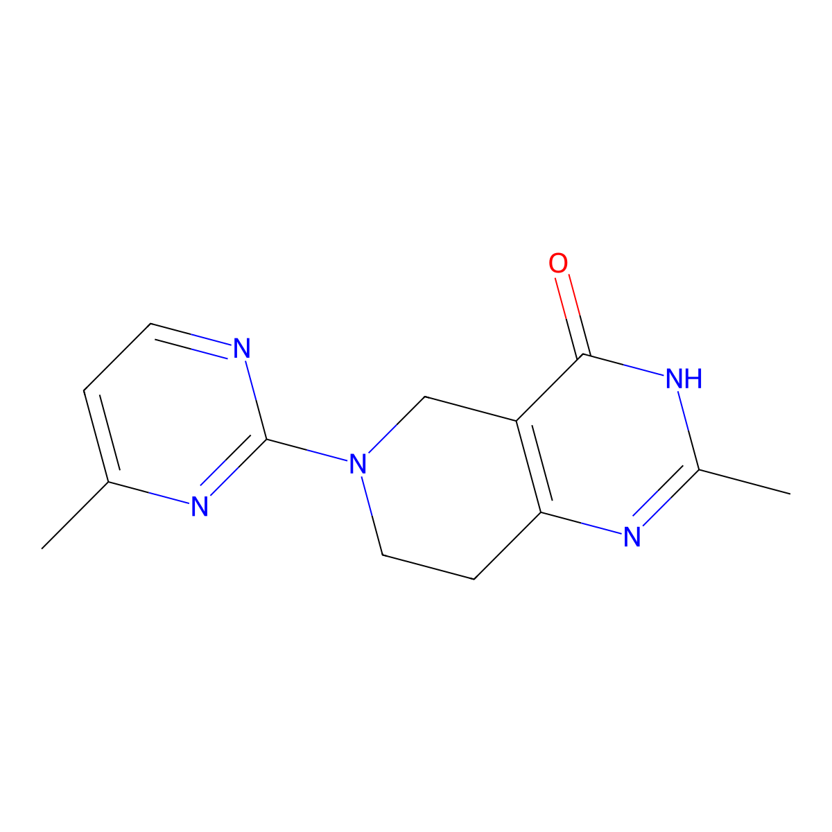 2-methyl-6-(4-methylpyrimidin-2-yl)-3H,4H,5H,6H,7H,8H-pyrido[4,3-d]pyrimidin-4-one molecular structure, CAS 3054607-96-1