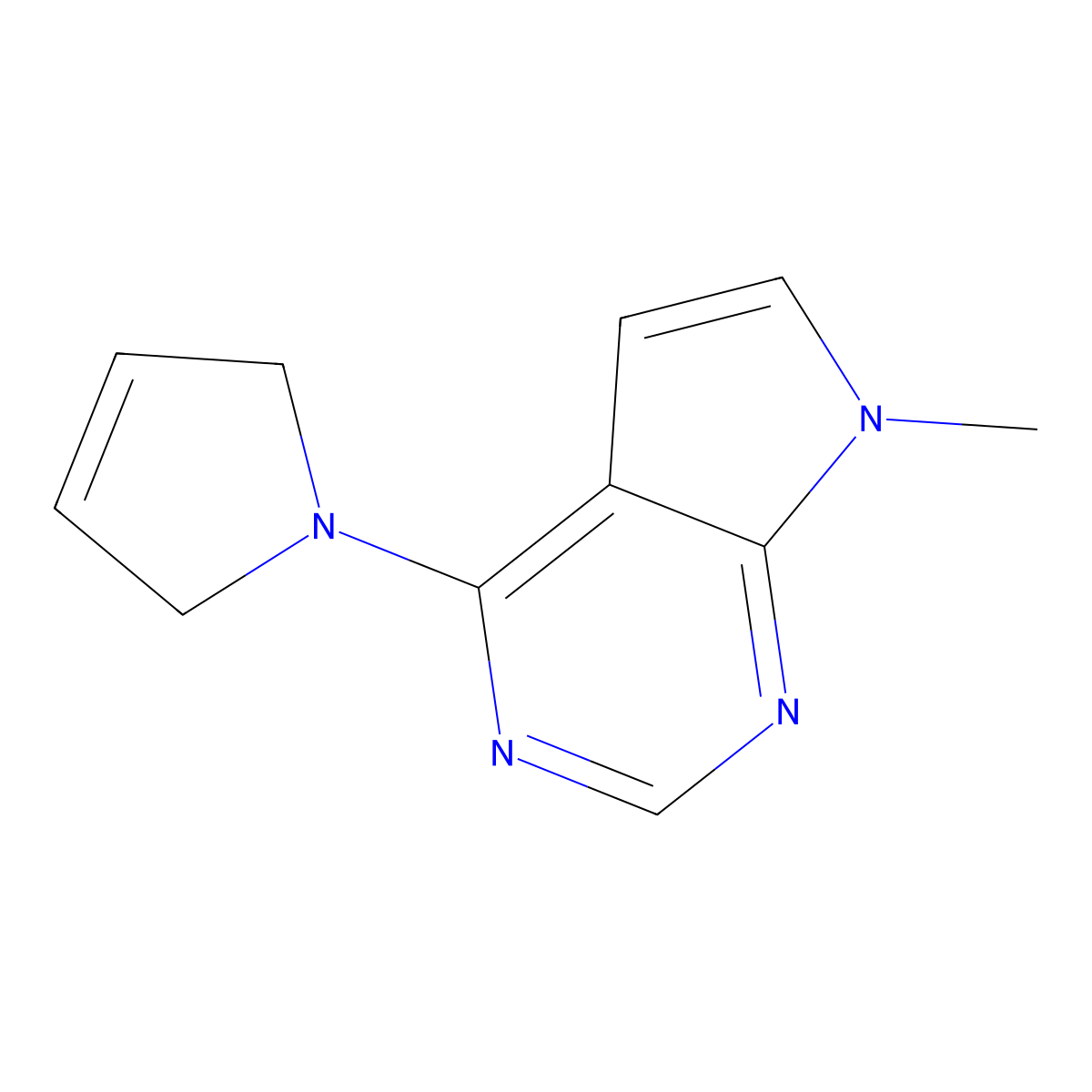 1-{7-methyl-7H-pyrrolo[2,3-d]pyrimidin-4-yl}-2,5-dihydro-1H-pyrrole molecular structure, CAS 3054608-12-4