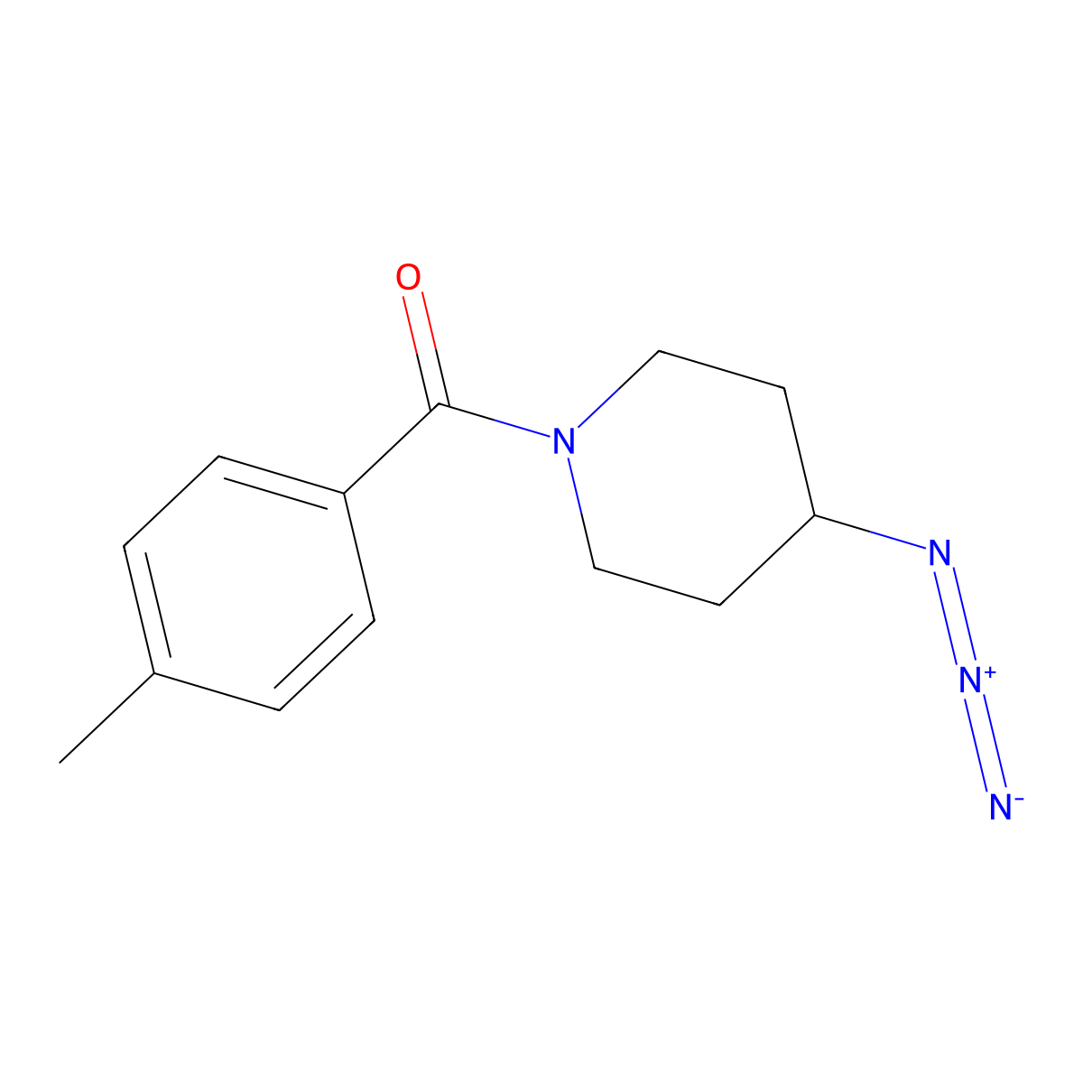 4-Azido-1-(4-methylbenzoyl)piperidine molecular structure, CAS 3054608-21-5