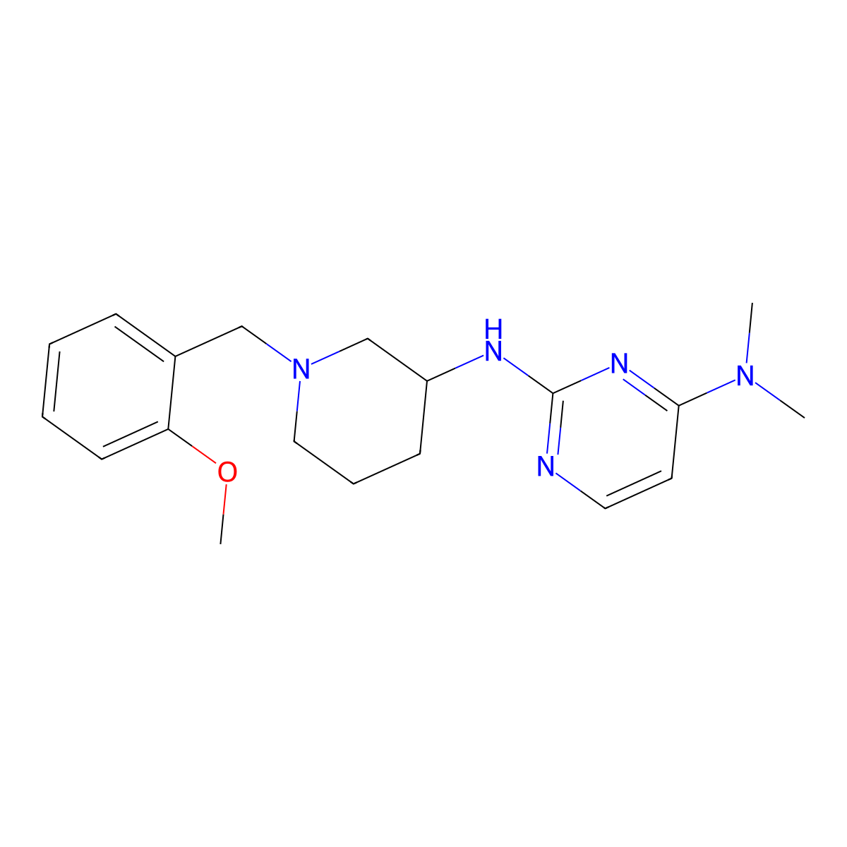 N2-{1-[(2-methoxyphenyl)methyl]piperidin-3-yl}-N4,N4-dimethylpyrimidine-2,4-diamine molecular structure, CAS 3054608-27-1