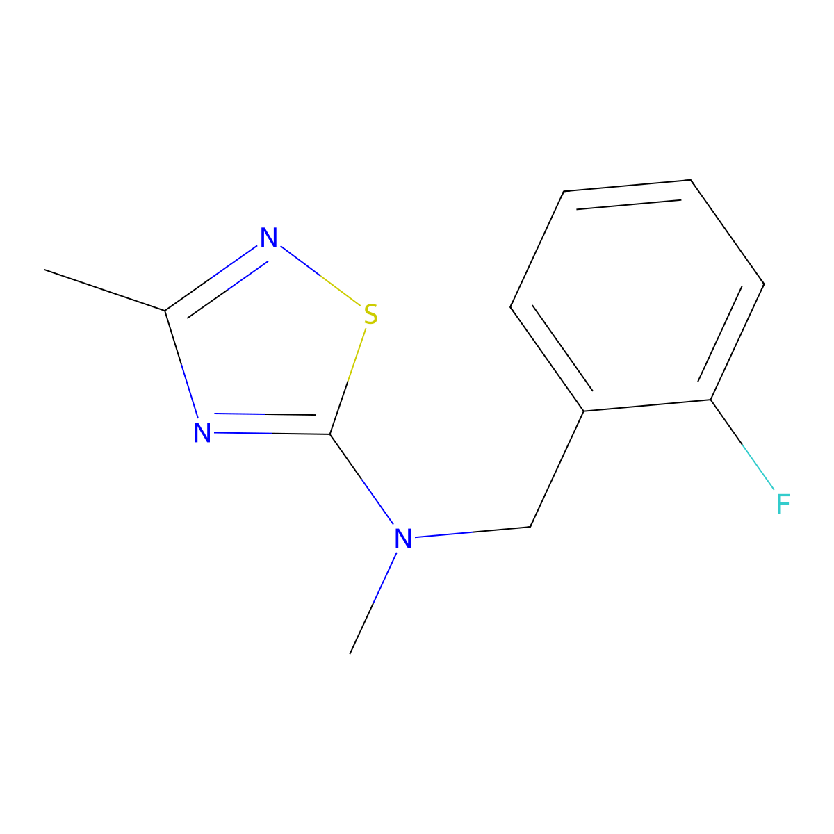 N-[(2-fluorophenyl)methyl]-N,3-dimethyl-1,2,4-thiadiazol-5-amine molecular structure, CAS 3054608-38-4