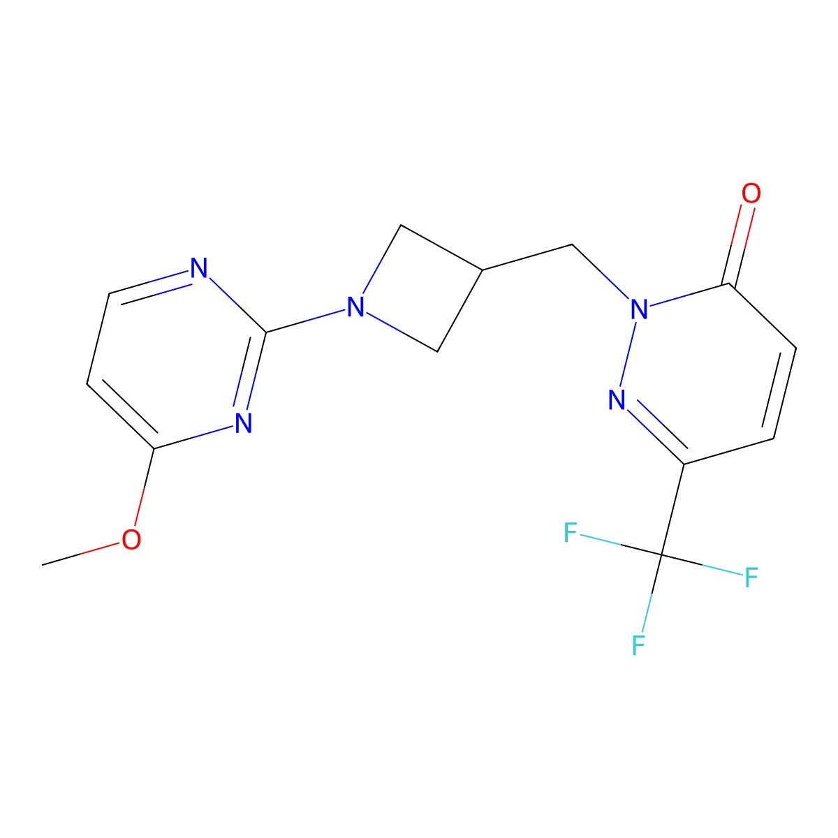 2-{[1-(4-Methoxypyrimidin-2-yl)azetidin-3-yl]methyl}-6-(trifluoromethyl)-2,3-dihydropyridazin-3-one molecular structure, CAS 3054608-41-9