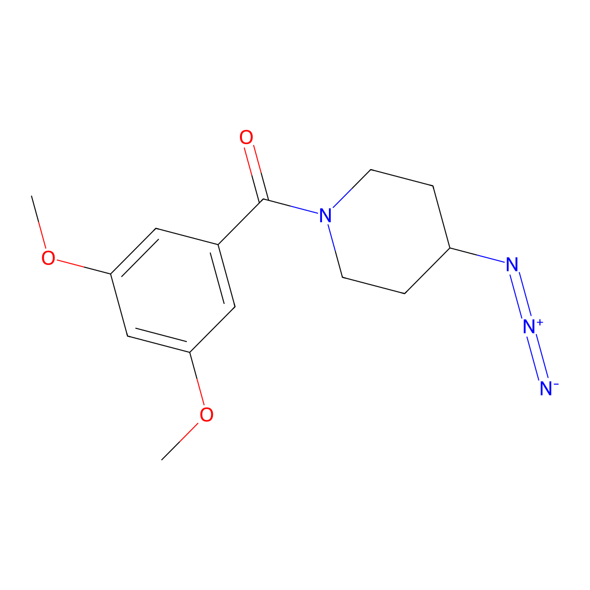 4-Azido-1-(3,5-dimethoxybenzoyl)piperidine molecular structure, CAS 3054608-43-1