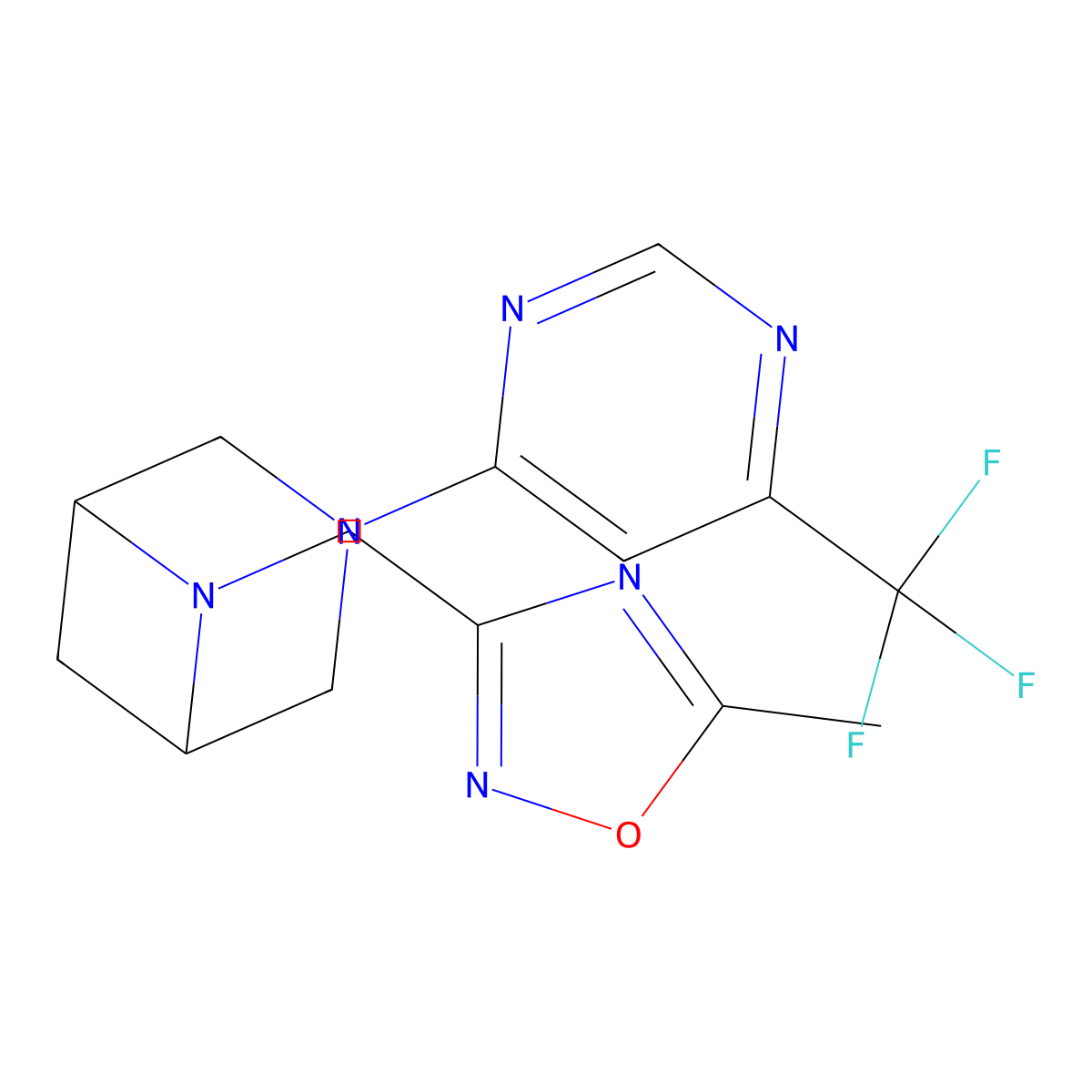 6-[(5-Methyl-1,2,4-oxadiazol-3-yl)methyl]-3-[6-(trifluoromethyl)pyrimidin-4-yl]-3,6-diazabicyclo[3.1.1]heptane molecular structure, CAS 3054608-48-6