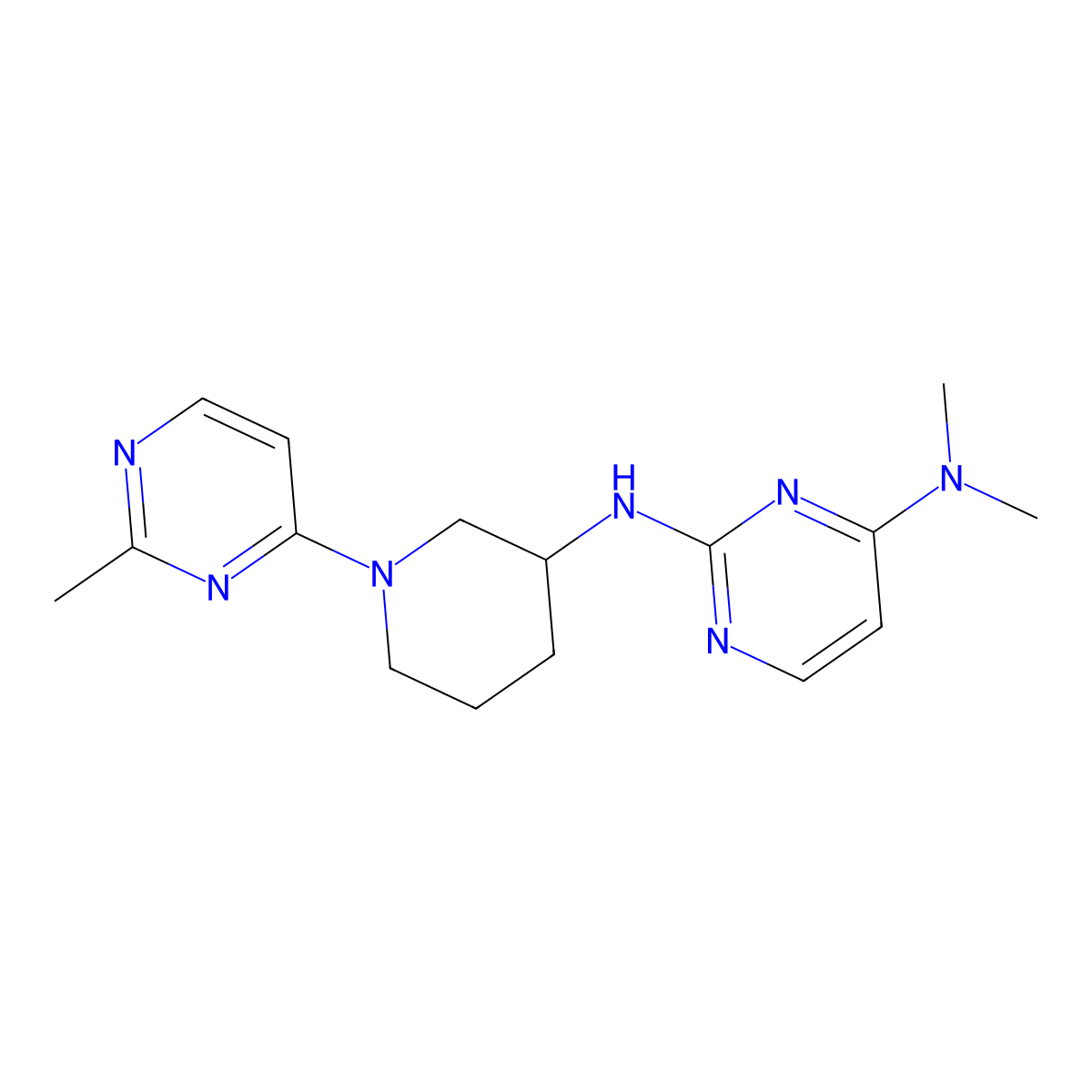 N4,N4-dimethyl-N2-[1-(2-methylpyrimidin-4-yl)piperidin-3-yl]pyrimidine-2,4-diamine molecular structure, CAS 3054608-52-2