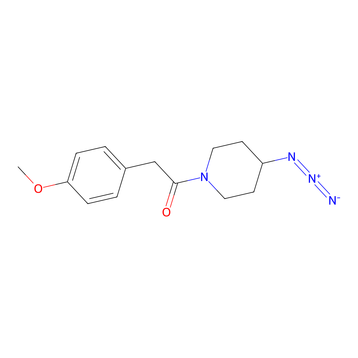 1-(4-Azidopiperidin-1-yl)-2-(4-methoxyphenyl)ethan-1-one molecular structure, CAS 3054608-56-6