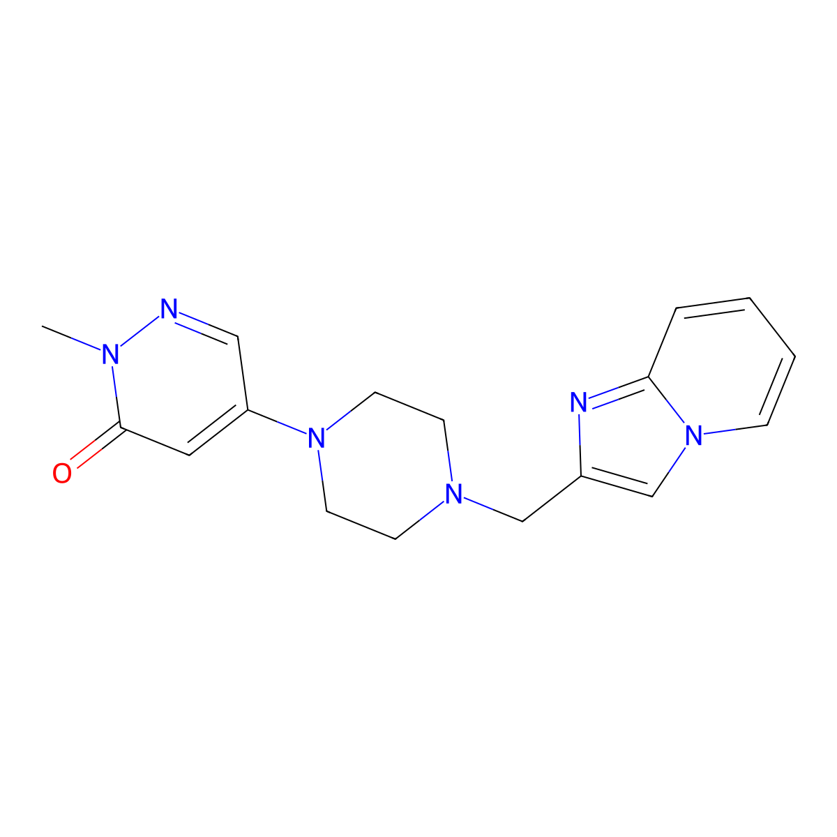5-[4-({Imidazo[1,2-a]pyridin-2-yl}methyl)piperazin-1-yl]-2-methyl-2,3-dihydropyridazin-3-one molecular structure, CAS 3054608-77-1