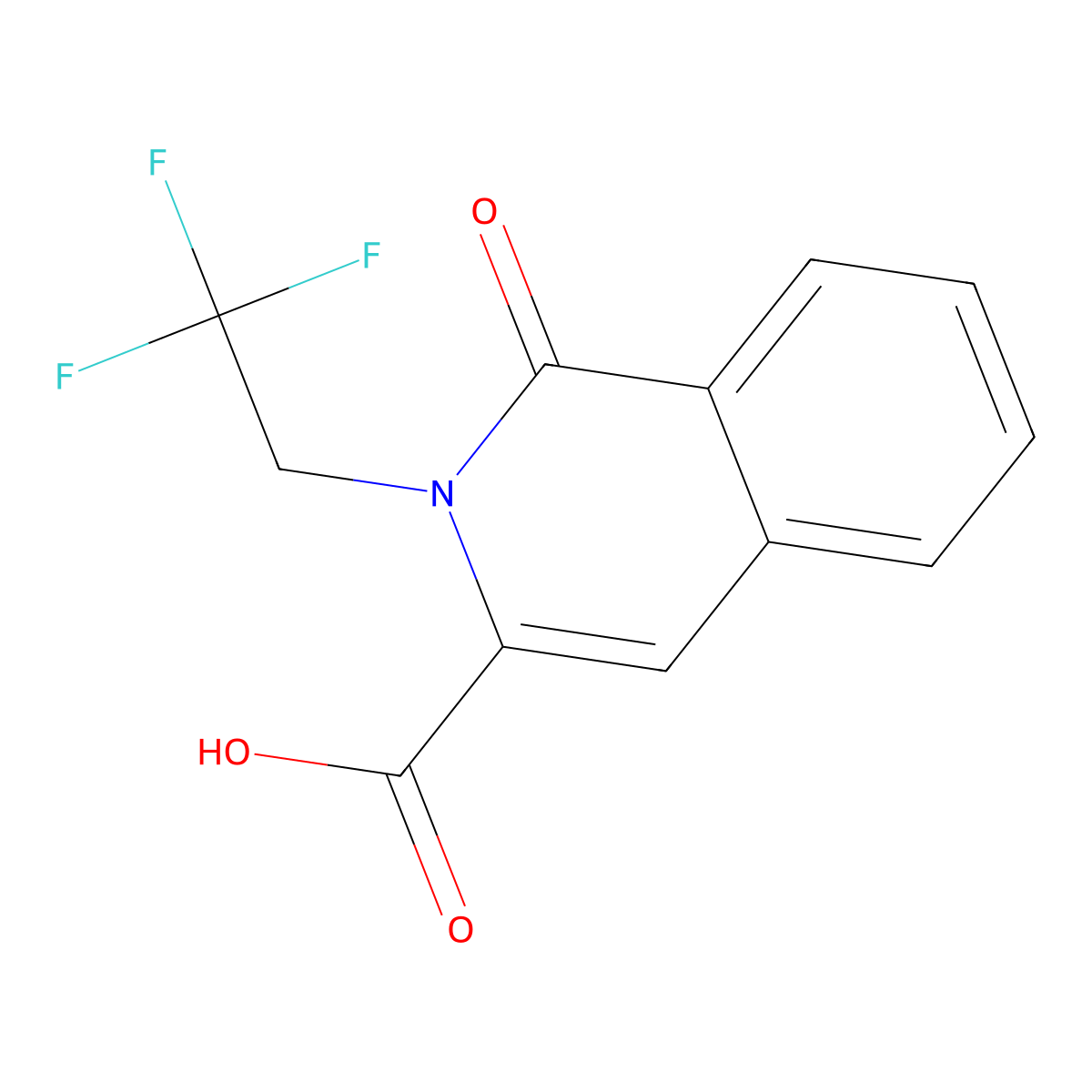 1-Oxo-2-(2,2,2-trifluoroethyl)-1,2-dihydroisoquinoline-3-carboxylic acid molecular structure, CAS 3054608-85-1