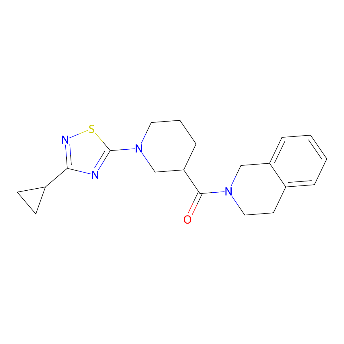 2-[1-(3-Cyclopropyl-1,2,4-thiadiazol-5-yl)piperidine-3-carbonyl]-1,2,3,4-tetrahydroisoquinoline molecular structure, CAS 3054608-93-1