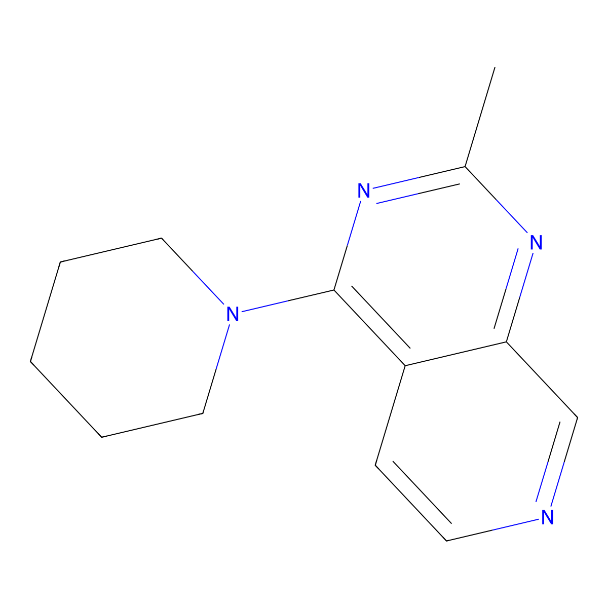 1-{2-Methylpyrido[3,4-d]pyrimidin-4-yl}piperidine molecular structure, CAS 3054609-00-3