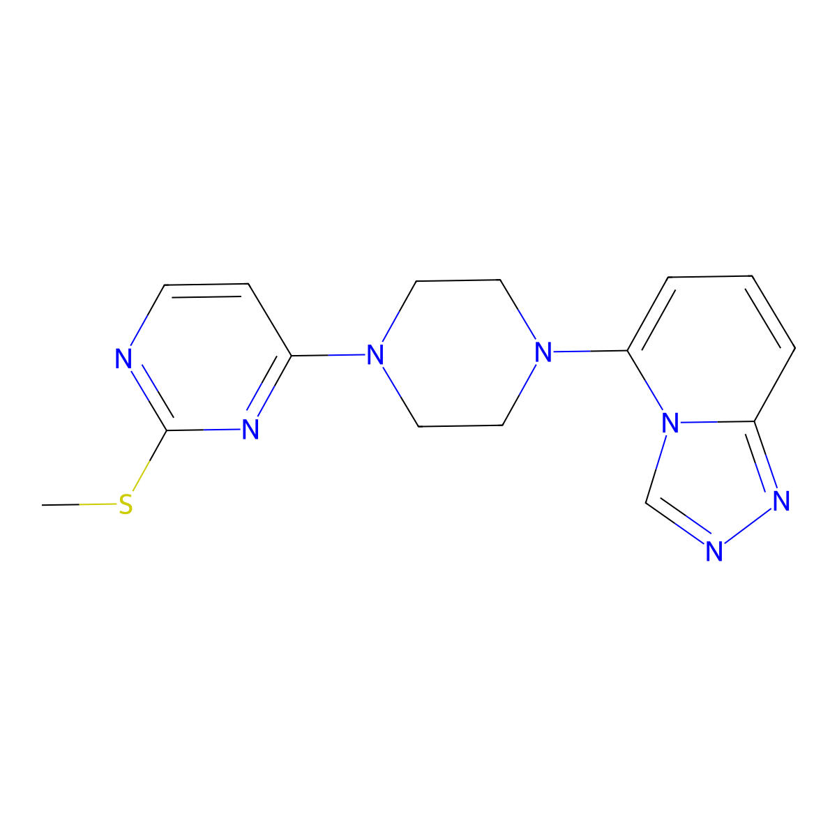 2-(Methylsulfanyl)-4-(4-{[1,2,4]triazolo[4,3-a]pyridin-5-yl}piperazin-1-yl)pyrimidine molecular structure, CAS 3054609-14-9