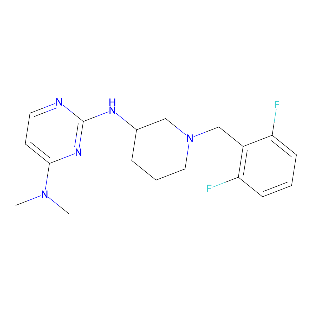 N2-{1-[(2,6-difluorophenyl)methyl]piperidin-3-yl}-N4,N4-dimethylpyrimidine-2,4-diamine molecular structure, CAS 3054609-15-0