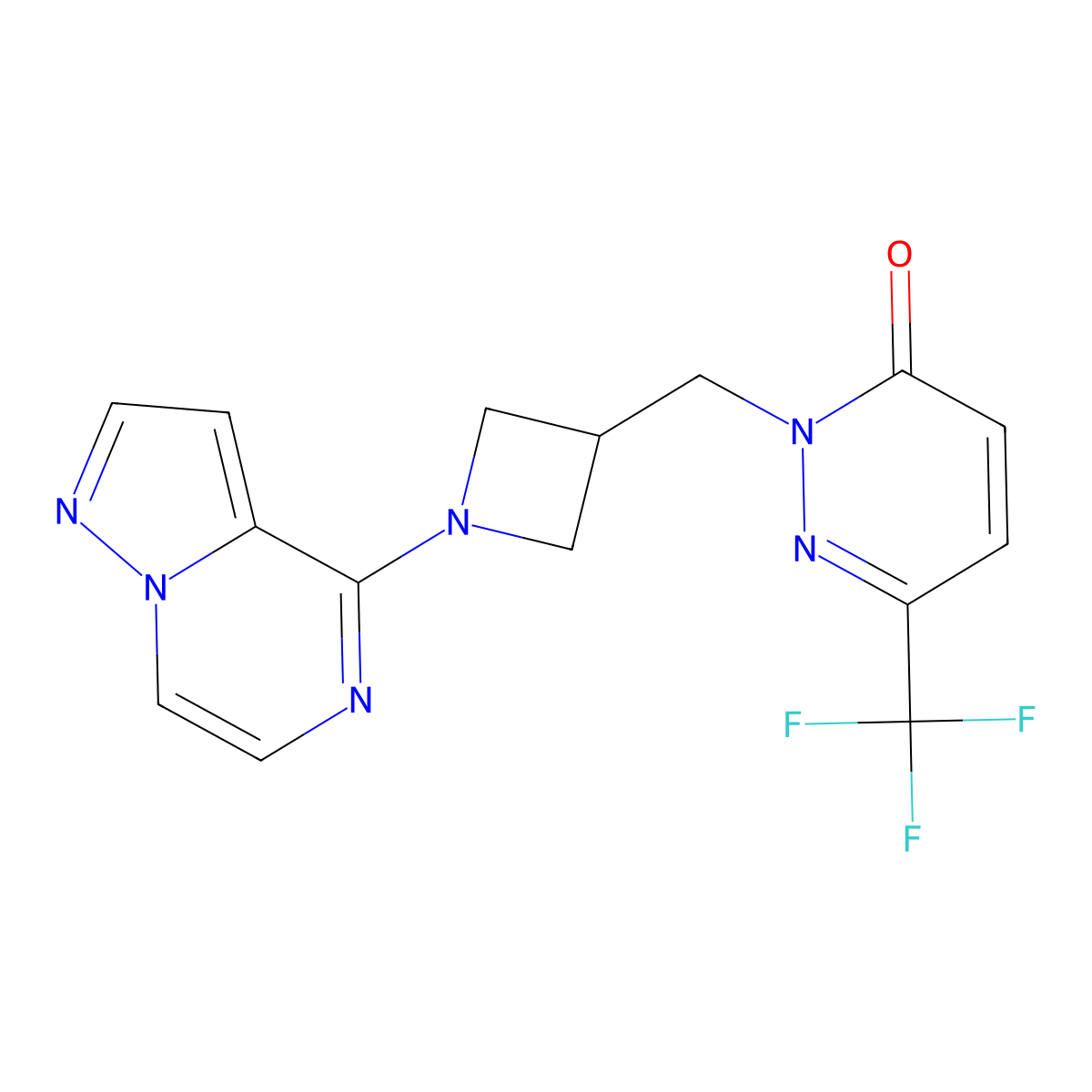 2-[(1-{Pyrazolo[1,5-a]pyrazin-4-yl}azetidin-3-yl)methyl]-6-(trifluoromethyl)-2,3-dihydropyridazin-3-one molecular structure, CAS 3054609-22-9
