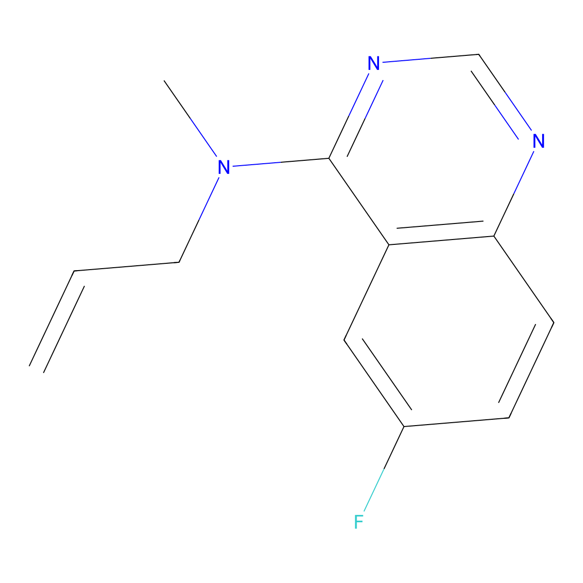 6-fluoro-N-methyl-N-(prop-2-en-1-yl)quinazolin-4-amine molecular structure, CAS 3054609-23-0