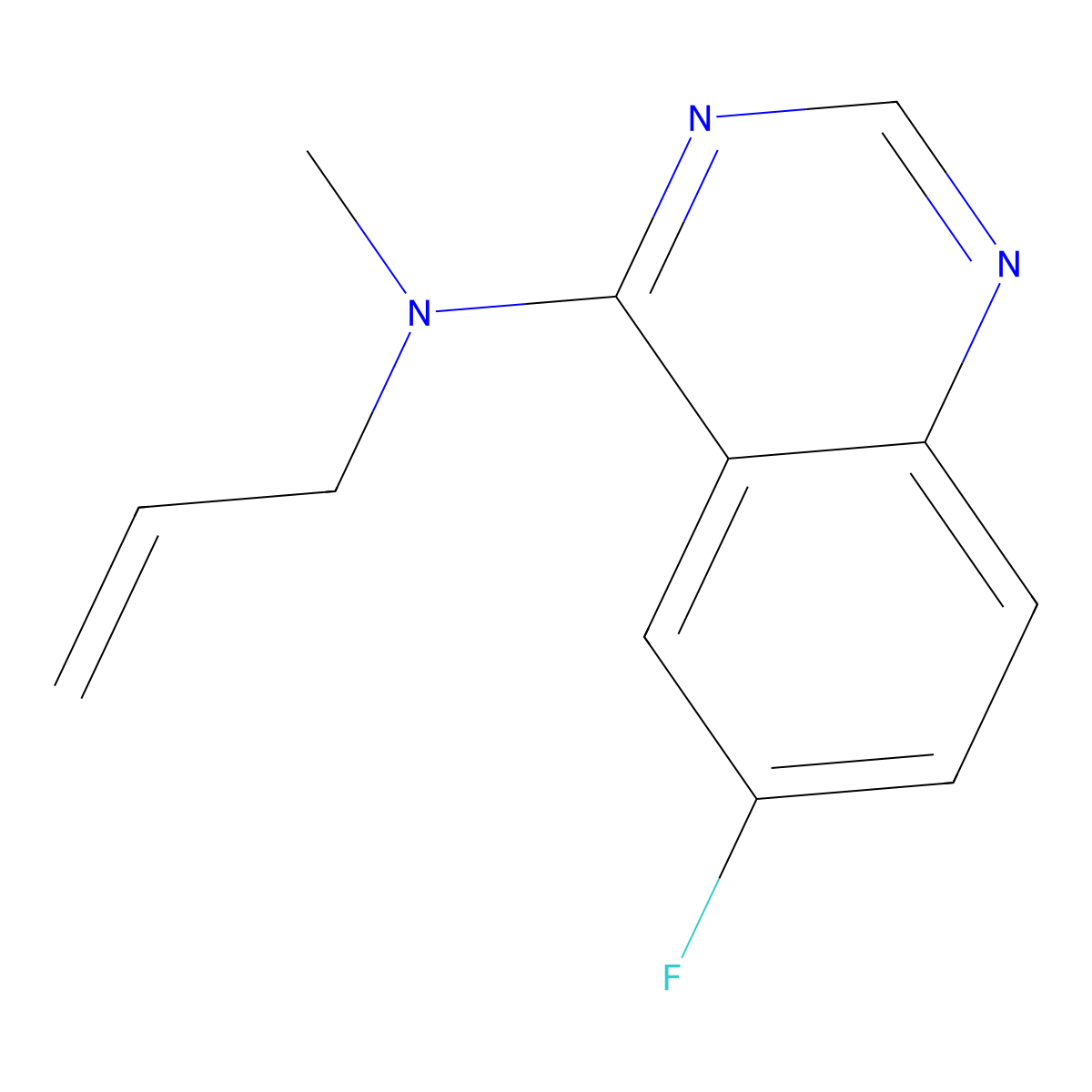 6-fluoro-N-methyl-N-(prop-2-en-1-yl)quinazolin-4-amine molecular structure, CAS 3054609-23-0