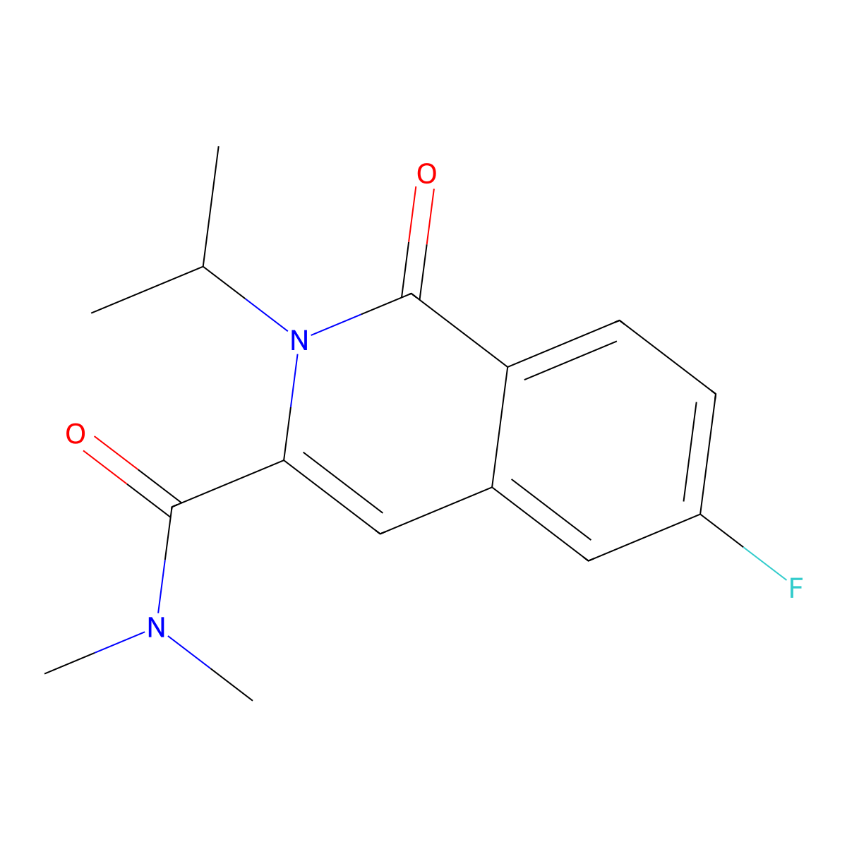 6-fluoro-N,N-dimethyl-1-oxo-2-(propan-2-yl)-1,2-dihydroisoquinoline-3-carboxamide molecular structure, CAS 3054609-25-2