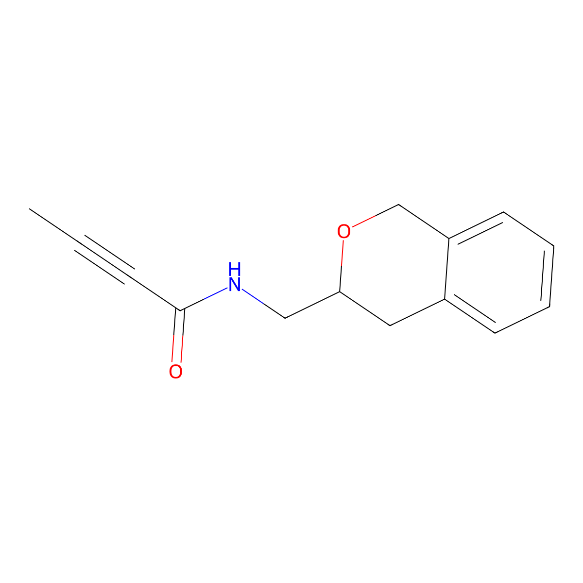 N-[(3,4-dihydro-1H-2-benzopyran-3-yl)methyl]but-2-ynamide molecular structure, CAS 3054609-28-5