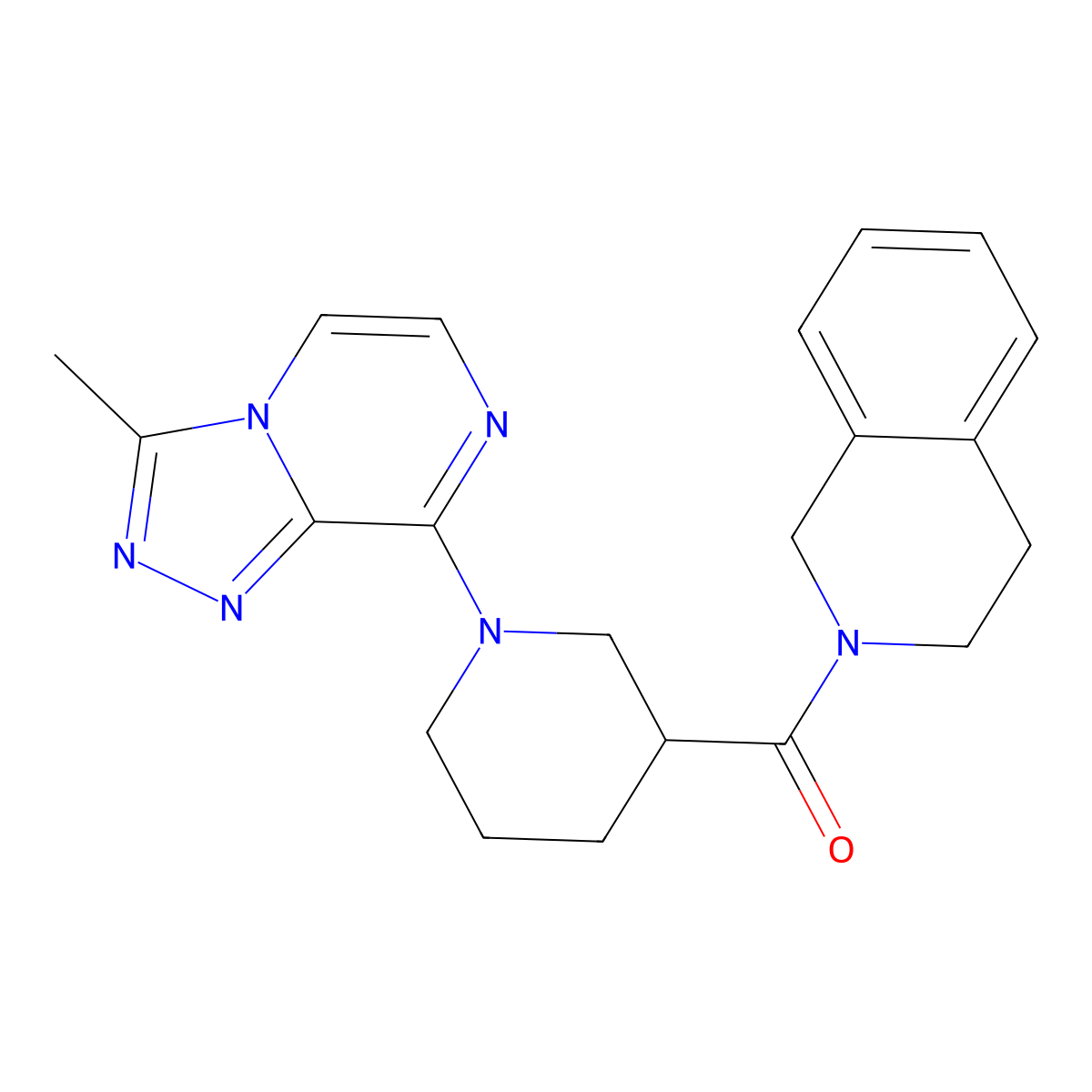 2-(1-{3-Methyl-[1,2,4]triazolo[4,3-a]pyrazin-8-yl}piperidine-3-carbonyl)-1,2,3,4-tetrahydroisoquinoline molecular structure, CAS 3054609-32-1