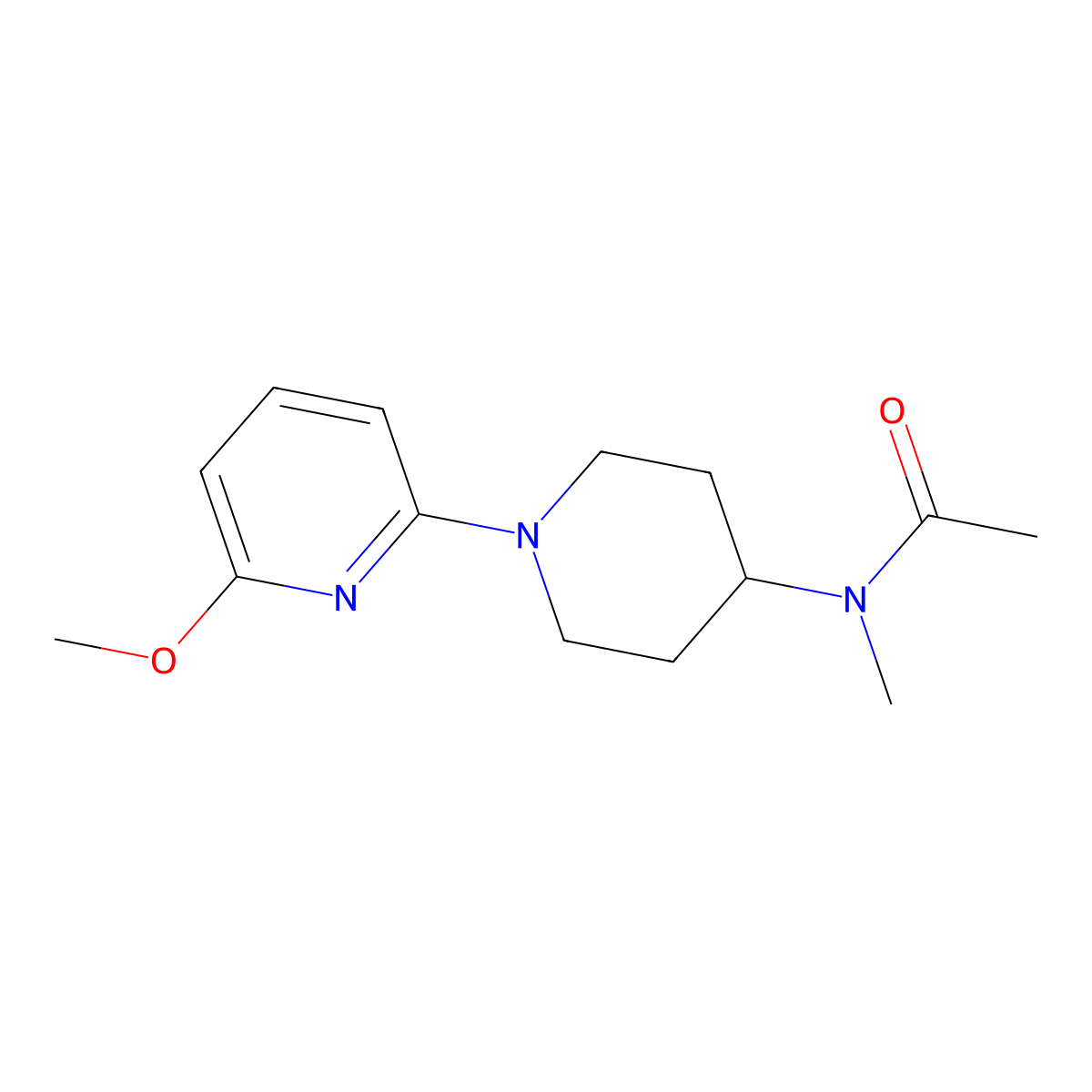 N-[1-(6-methoxypyridin-2-yl)piperidin-4-yl]-N-methylacetamide molecular structure, CAS 3054609-51-4
