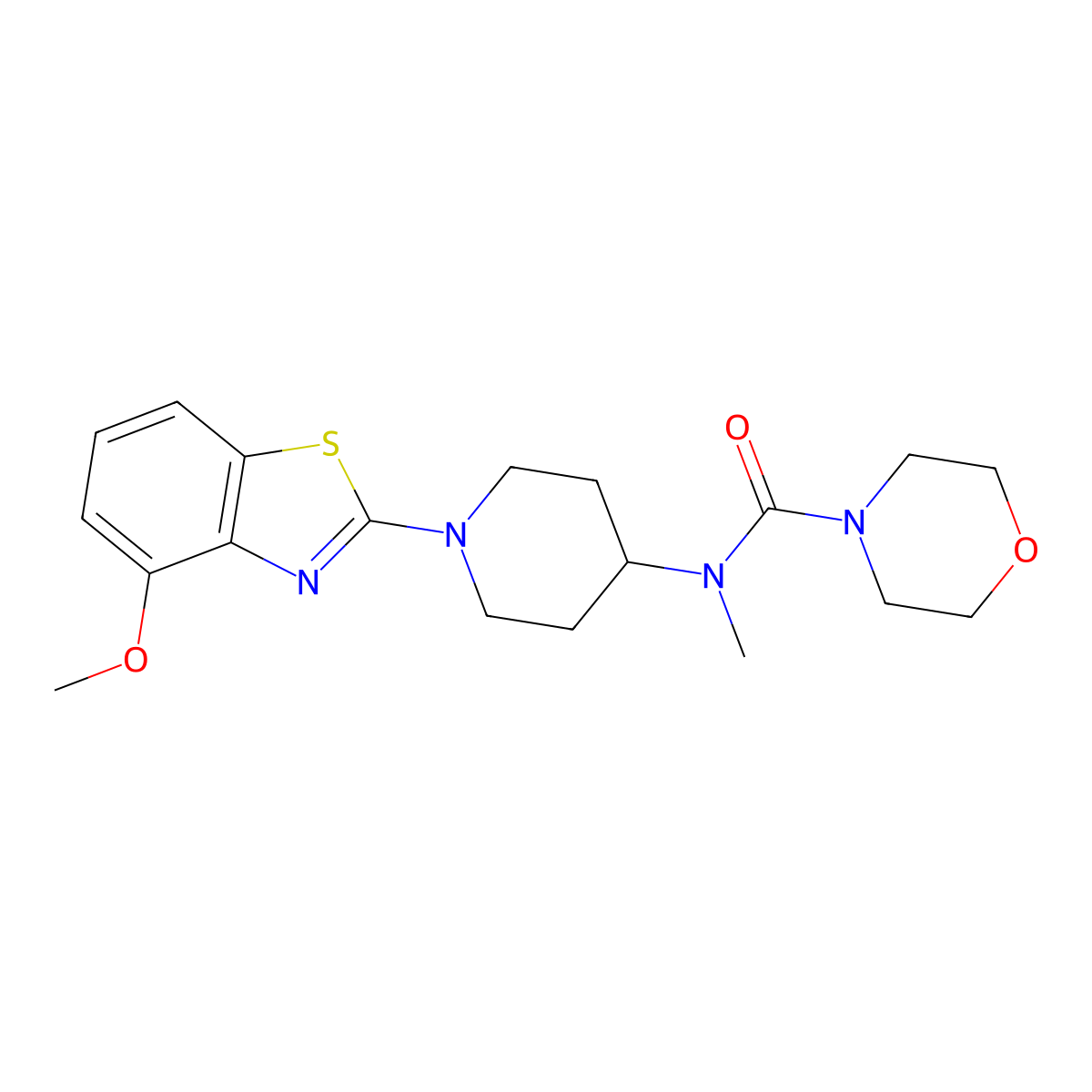 N-[1-(4-methoxy-1,3-benzothiazol-2-yl)piperidin-4-yl]-N-methylmorpholine-4-carboxamide molecular structure, CAS 3054609-69-4