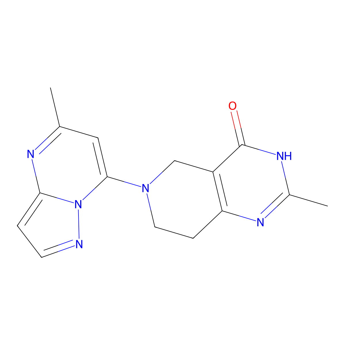 2-methyl-6-{5-methylpyrazolo[1,5-a]pyrimidin-7-yl}-3H,4H,5H,6H,7H,8H-pyrido[4,3-d]pyrimidin-4-one molecular structure, CAS 3054609-86-5