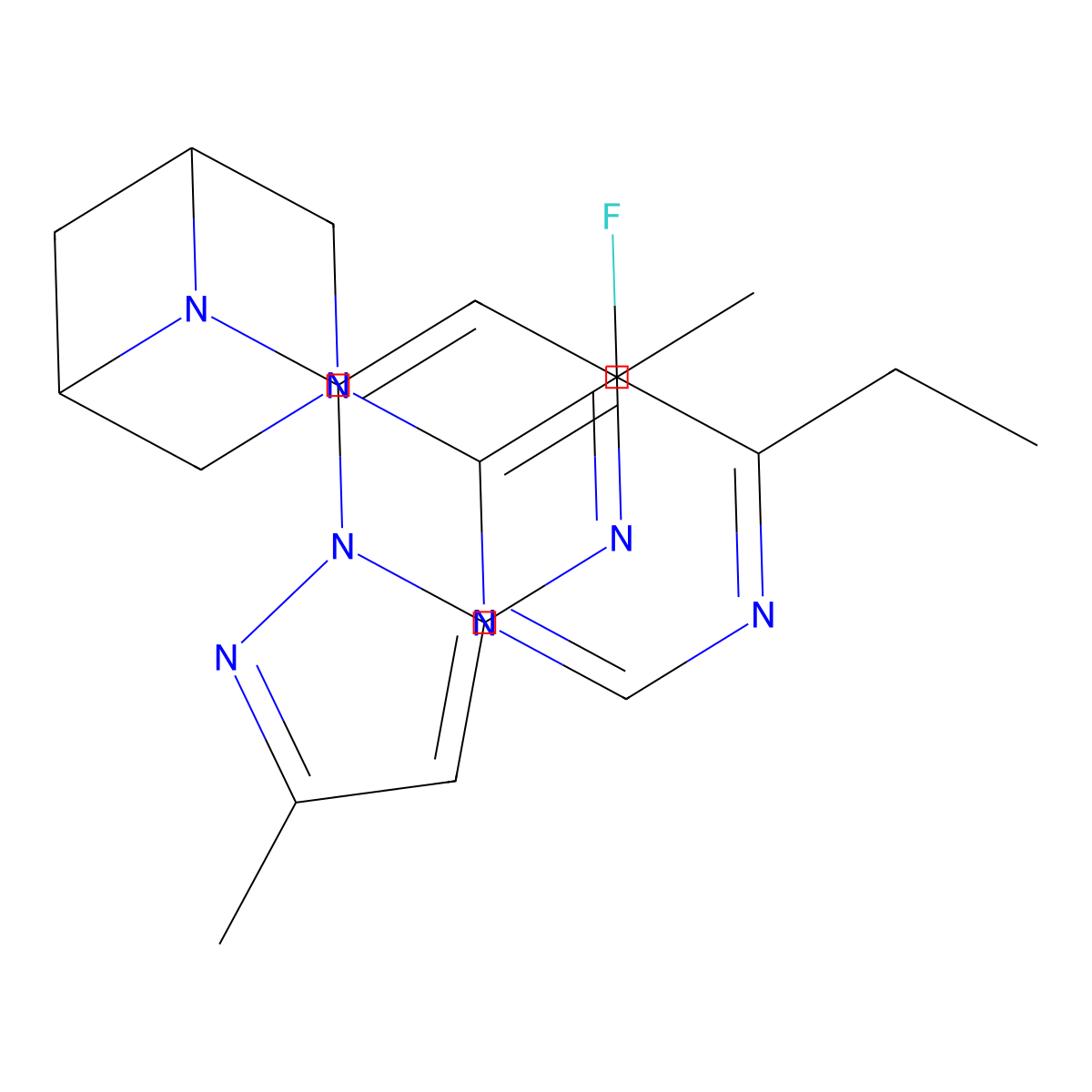 6-{2,5-Dimethylpyrazolo[1,5-a]pyrimidin-7-yl}-3-(6-ethyl-5-fluoropyrimidin-4-yl)-3,6-diazabicyclo[3.1.1]heptane molecular structure, CAS 3054609-97-8