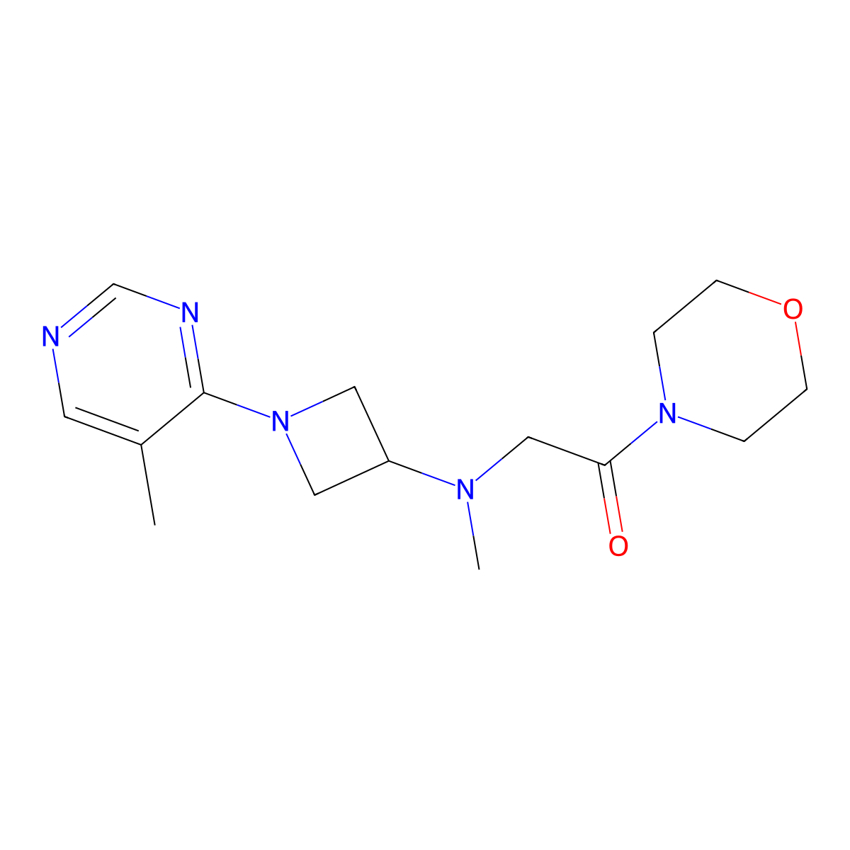 2-{Methyl[1-(5-methylpyrimidin-4-yl)azetidin-3-yl]amino}-1-(morpholin-4-yl)ethan-1-one molecular structure, CAS 3054610-09-9