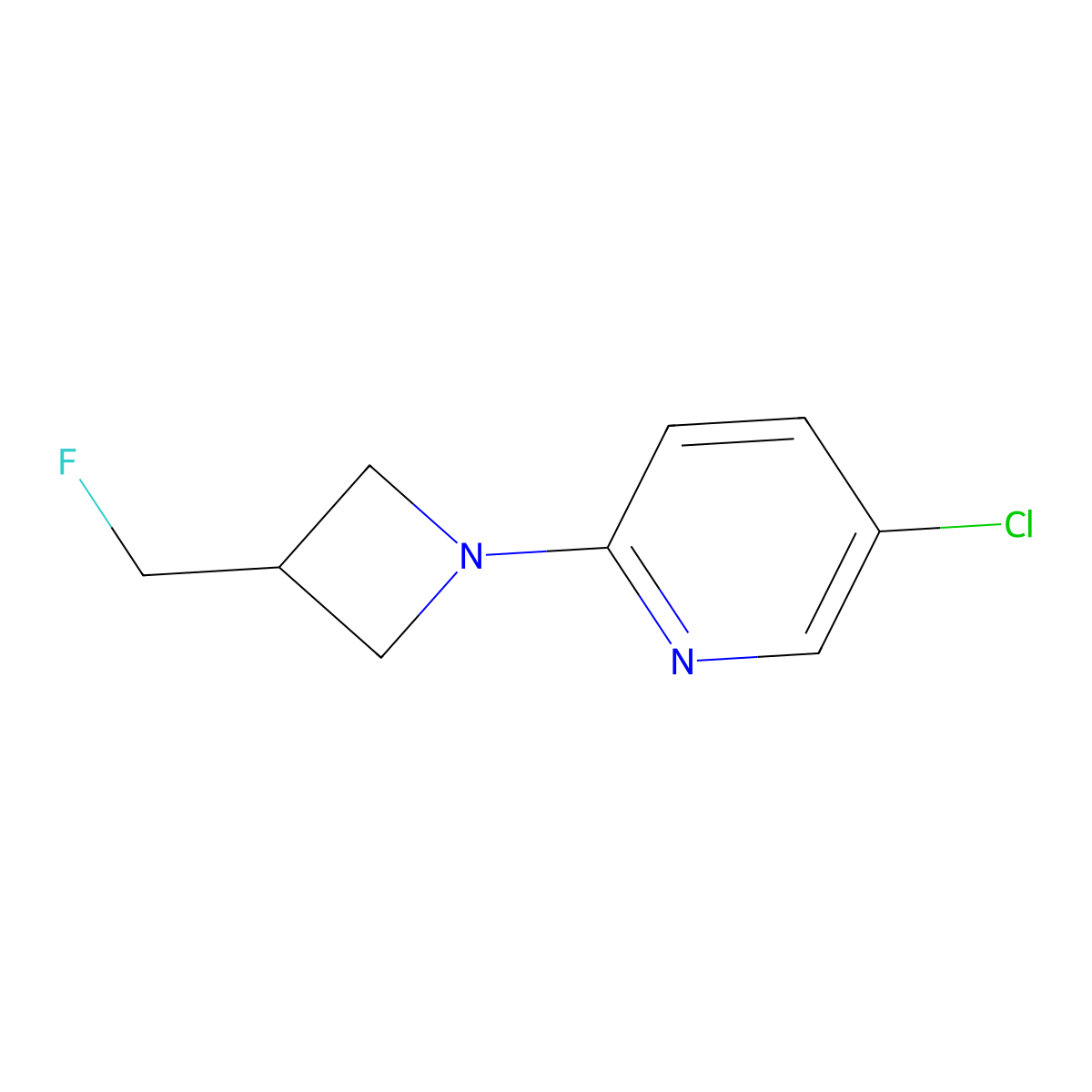 5-Chloro-2-[3-(fluoromethyl)azetidin-1-yl]pyridine molecular structure, CAS 3054610-32-8