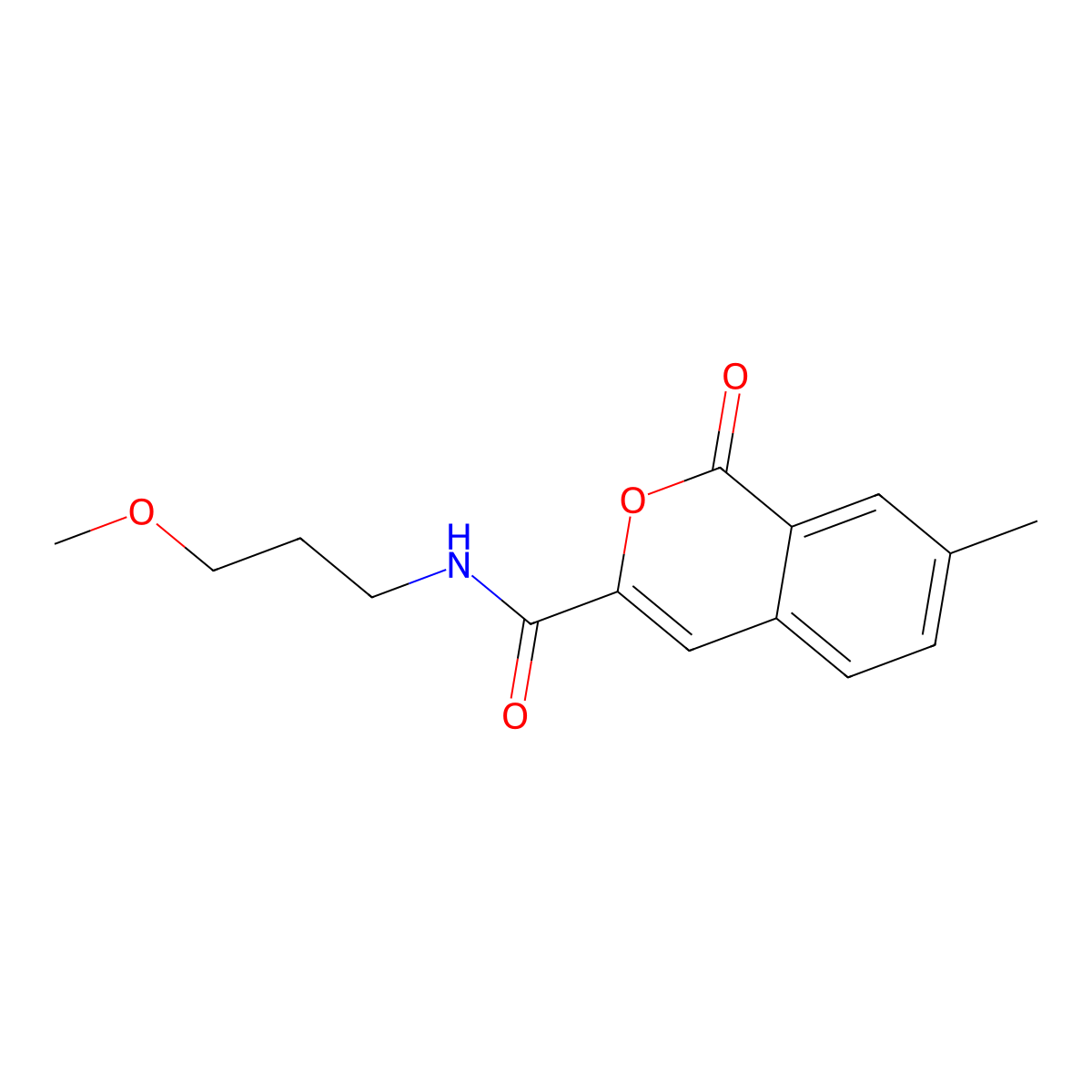 N-(3-methoxypropyl)-7-methyl-1-oxo-1H-isochromene-3-carboxamide molecular structure, CAS 3054610-39-5
