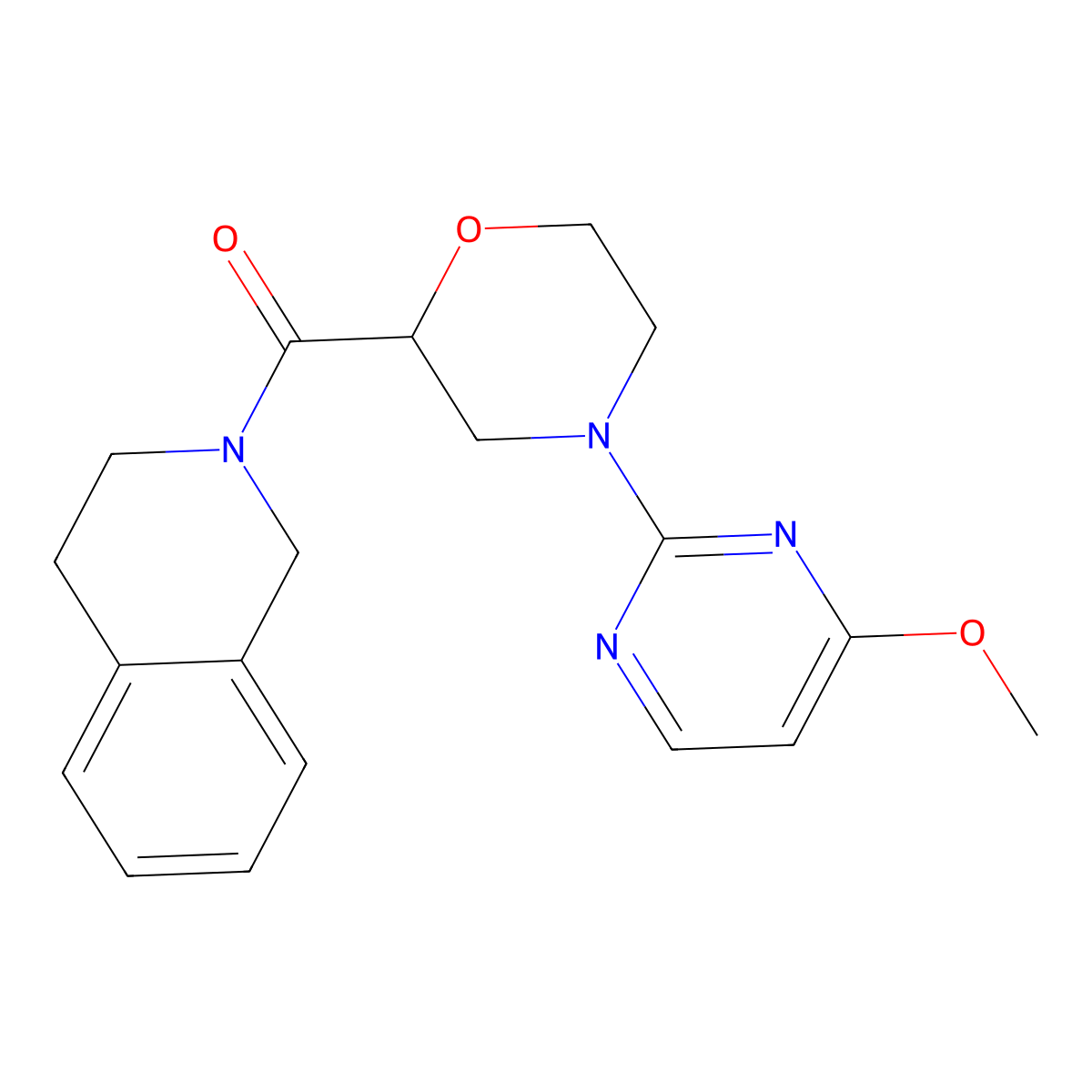 2-[4-(4-Methoxypyrimidin-2-yl)morpholine-2-carbonyl]-1,2,3,4-tetrahydroisoquinoline molecular structure, CAS 3054610-46-4