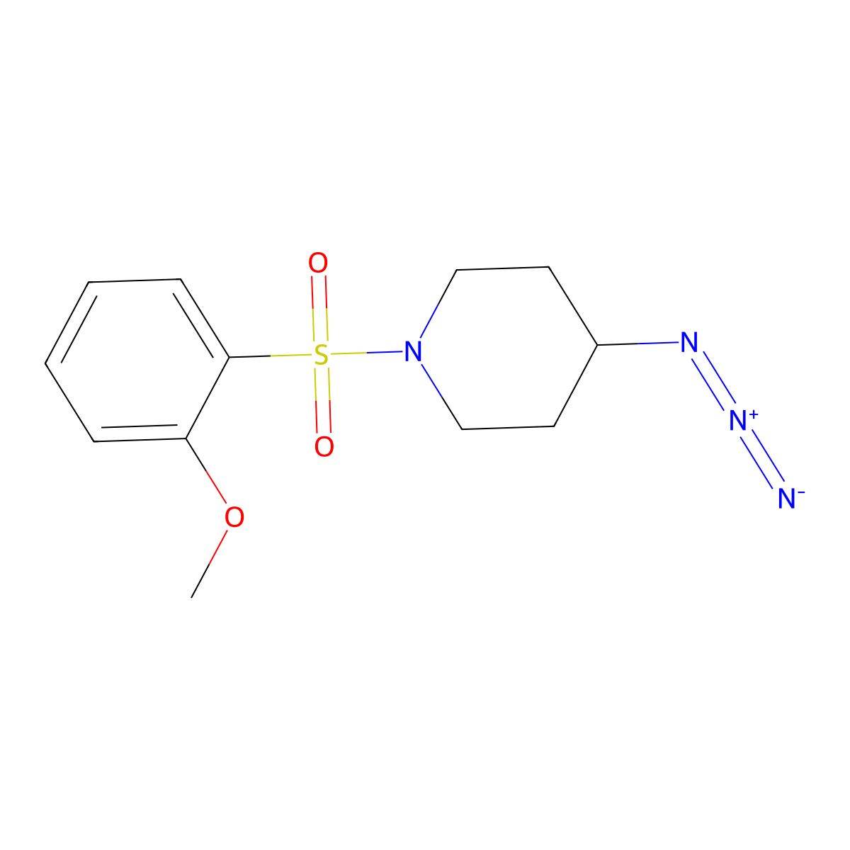 4-Azido-1-(2-methoxybenzenesulfonyl)piperidine molecular structure, CAS 3054610-52-2