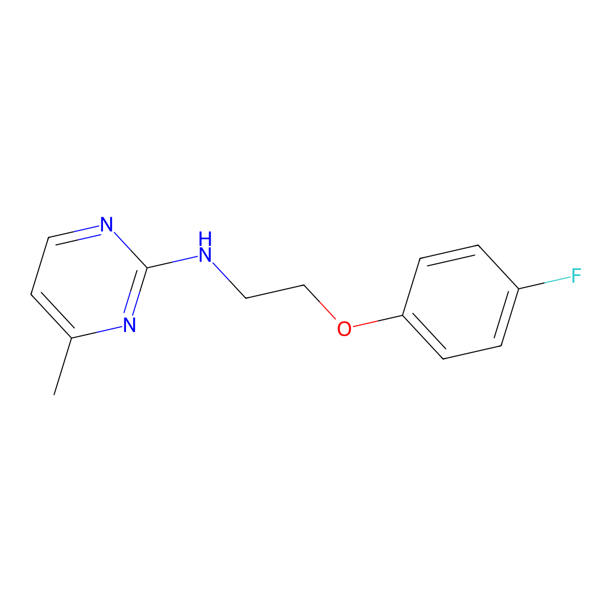 N-[2-(4-fluorophenoxy)ethyl]-4-methylpyrimidin-2-amine molecular structure, CAS 3054610-55-5