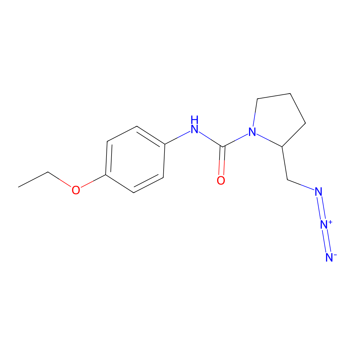 2-(azidomethyl)-N-(4-ethoxyphenyl)pyrrolidine-1-carboxamide molecular structure, CAS 3054610-72-6