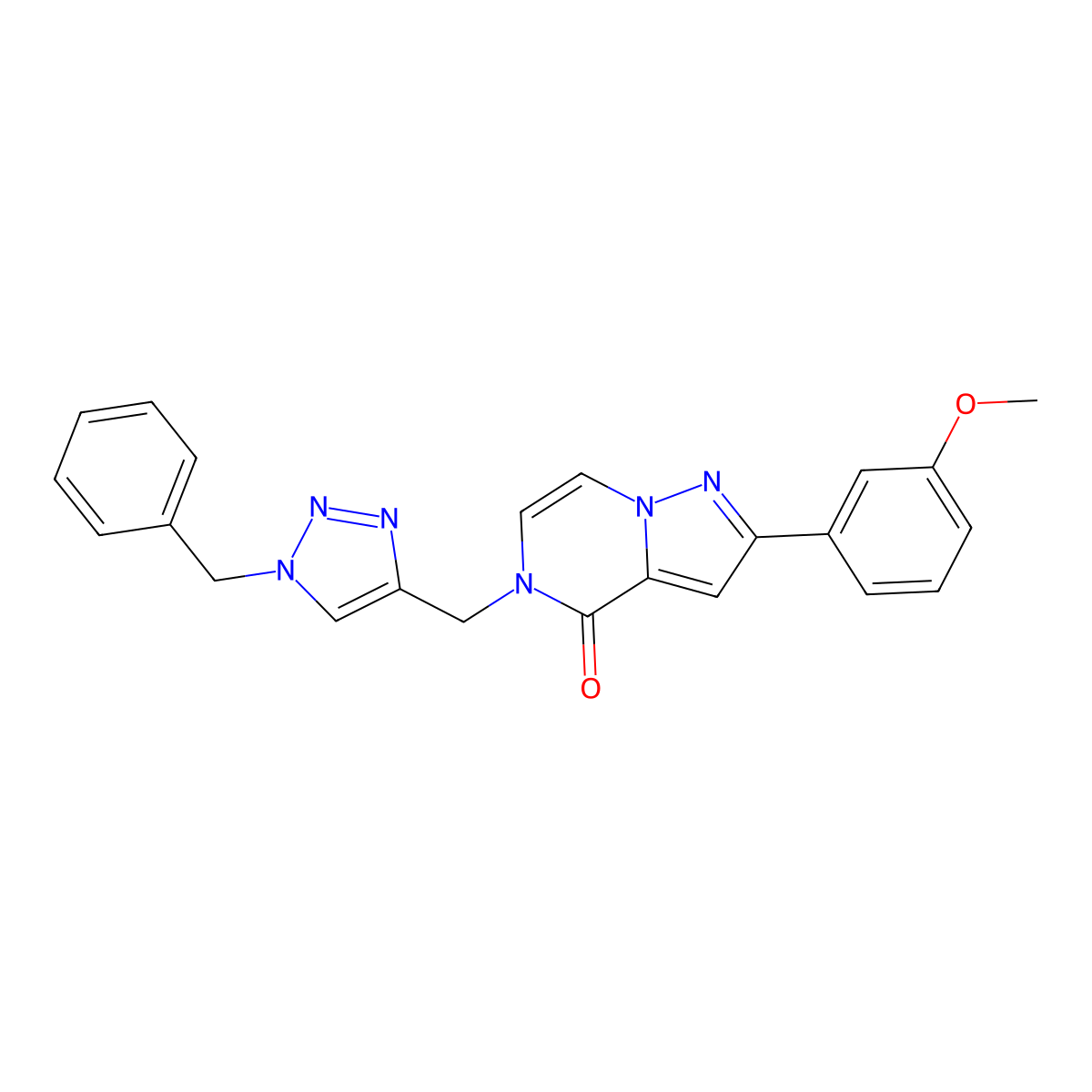 5-[(1-Benzyltriazol-4-yl)methyl]-2-(3-methoxyphenyl)pyrazolo[1,5-a]pyrazin-4-one molecular structure, CAS 3054610-73-7