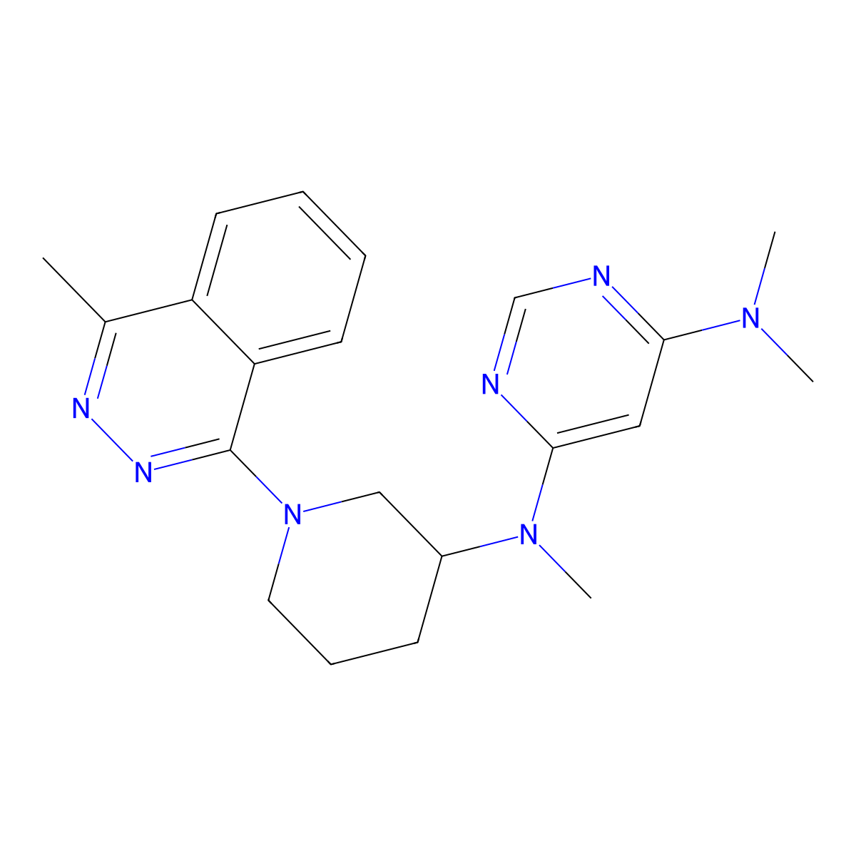 N4,N4,N6-trimethyl-N6-[1-(4-methylphthalazin-1-yl)piperidin-3-yl]pyrimidine-4,6-diamine molecular structure, CAS 3054610-84-0