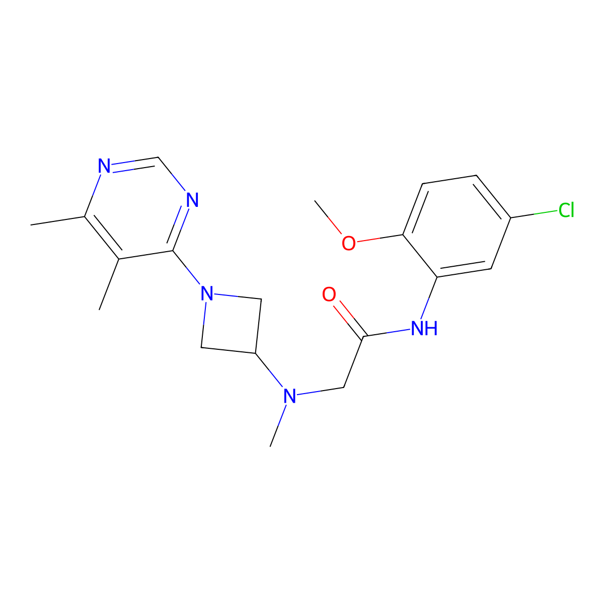 N-(5-chloro-2-methoxyphenyl)-2-{[1-(5,6-dimethylpyrimidin-4-yl)azetidin-3-yl](methyl)amino}acetamide molecular structure, CAS 3054610-85-1