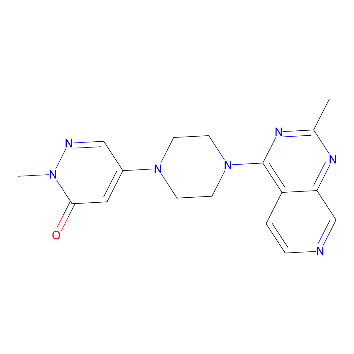 2-Methyl-5-(4-{2-methylpyrido[3,4-d]pyrimidin-4-yl}piperazin-1-yl)-2,3-dihydropyridazin-3-one molecular structure, CAS 3054611-11-6
