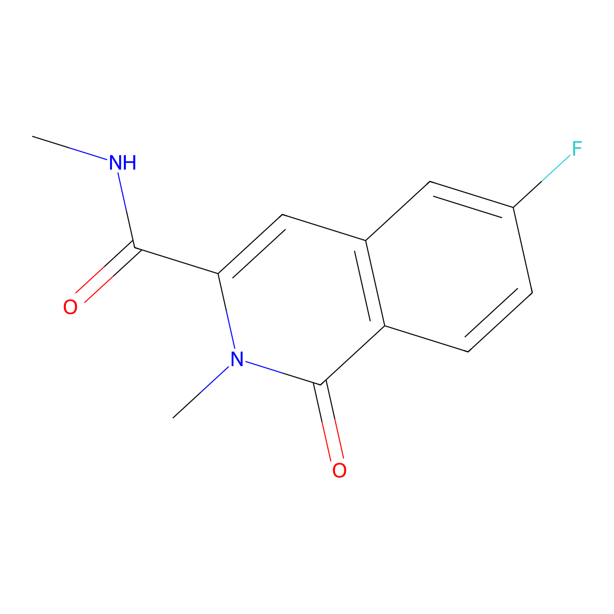 6-fluoro-N,2-dimethyl-1-oxo-1,2-dihydroisoquinoline-3-carboxamide molecular structure, CAS 3054611-37-6