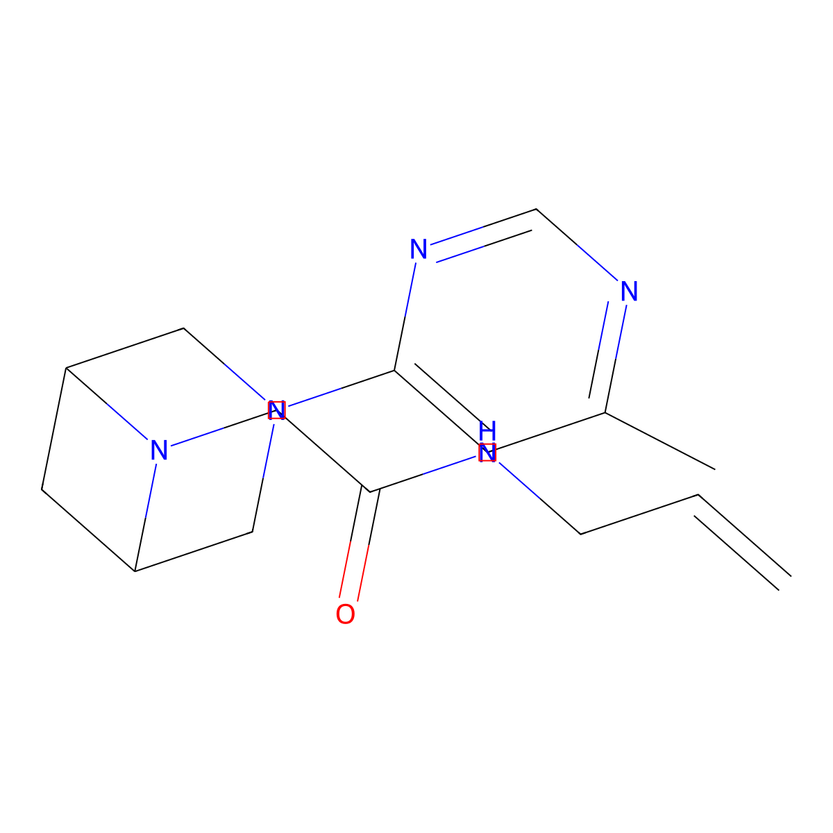 2-[3-(6-methylpyrimidin-4-yl)-3,6-diazabicyclo[3.1.1]heptan-6-yl]-N-(prop-2-en-1-yl)acetamide molecular structure, CAS 3054611-40-1