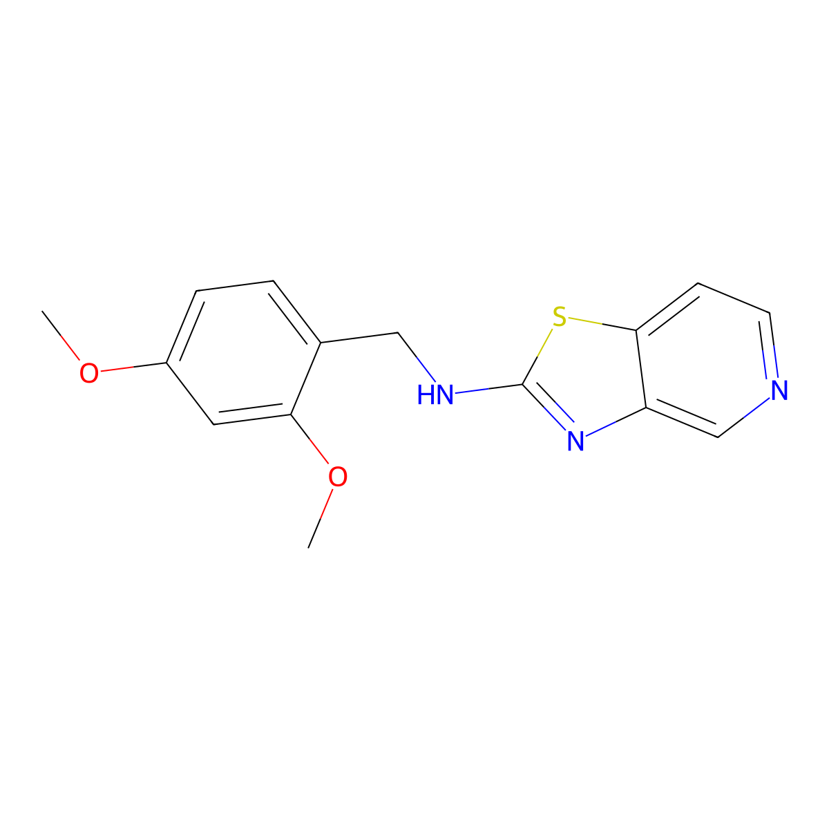 N-[(2,4-dimethoxyphenyl)methyl]-[1,3]thiazolo[4,5-c]pyridin-2-amine molecular structure, CAS 3054611-42-3