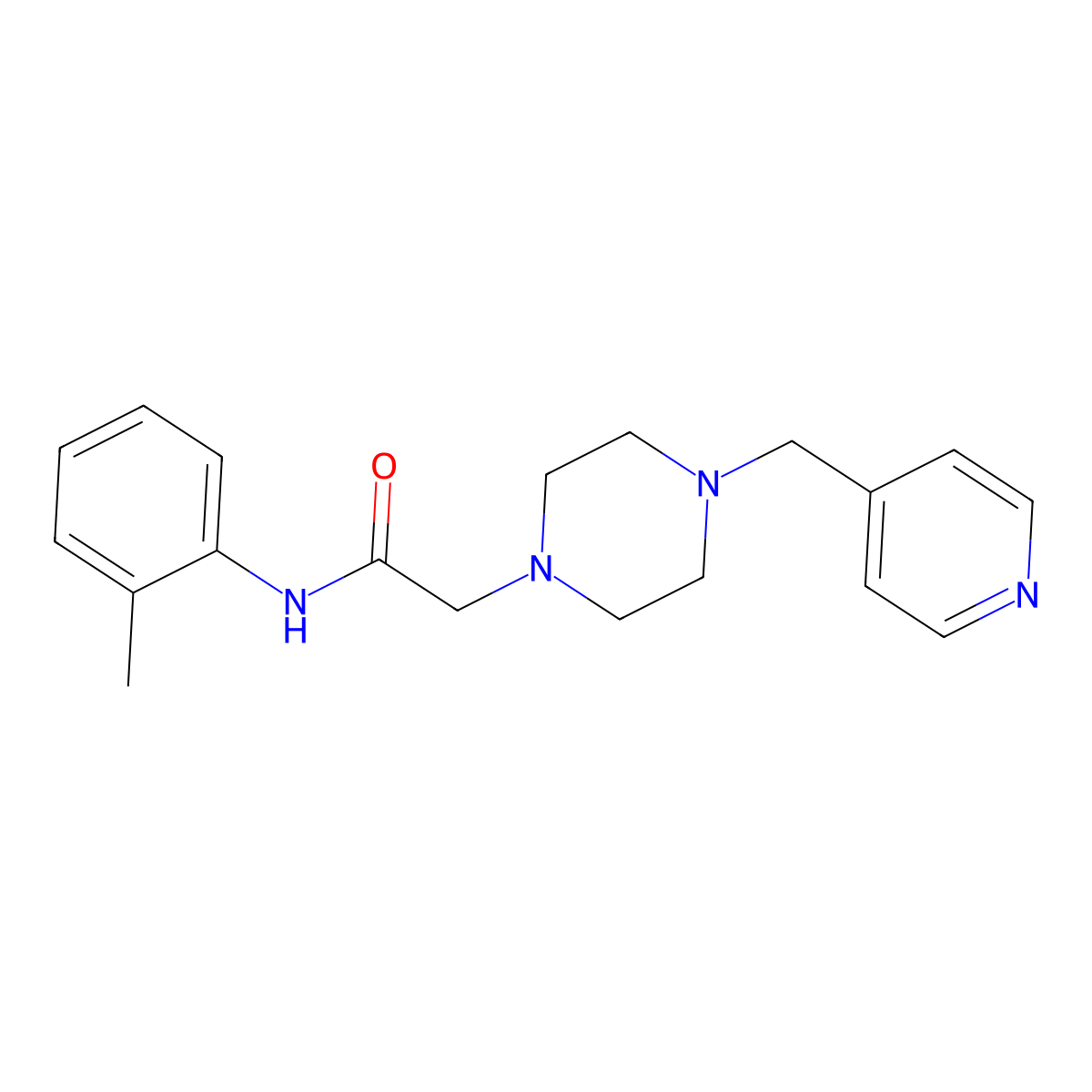 N-(2-methylphenyl)-2-{4-[(pyridin-4-yl)methyl]piperazin-1-yl}acetamide molecular structure, CAS 3054611-58-1