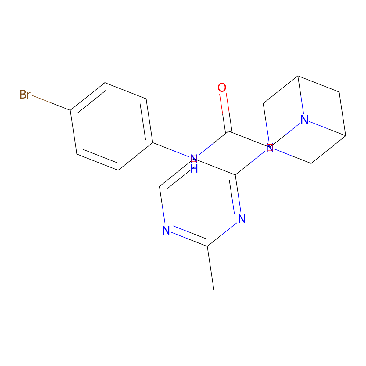 N-(4-bromophenyl)-2-[3-(2-methylpyrimidin-4-yl)-3,6-diazabicyclo[3.1.1]heptan-6-yl]acetamide molecular structure, CAS 3054611-63-8